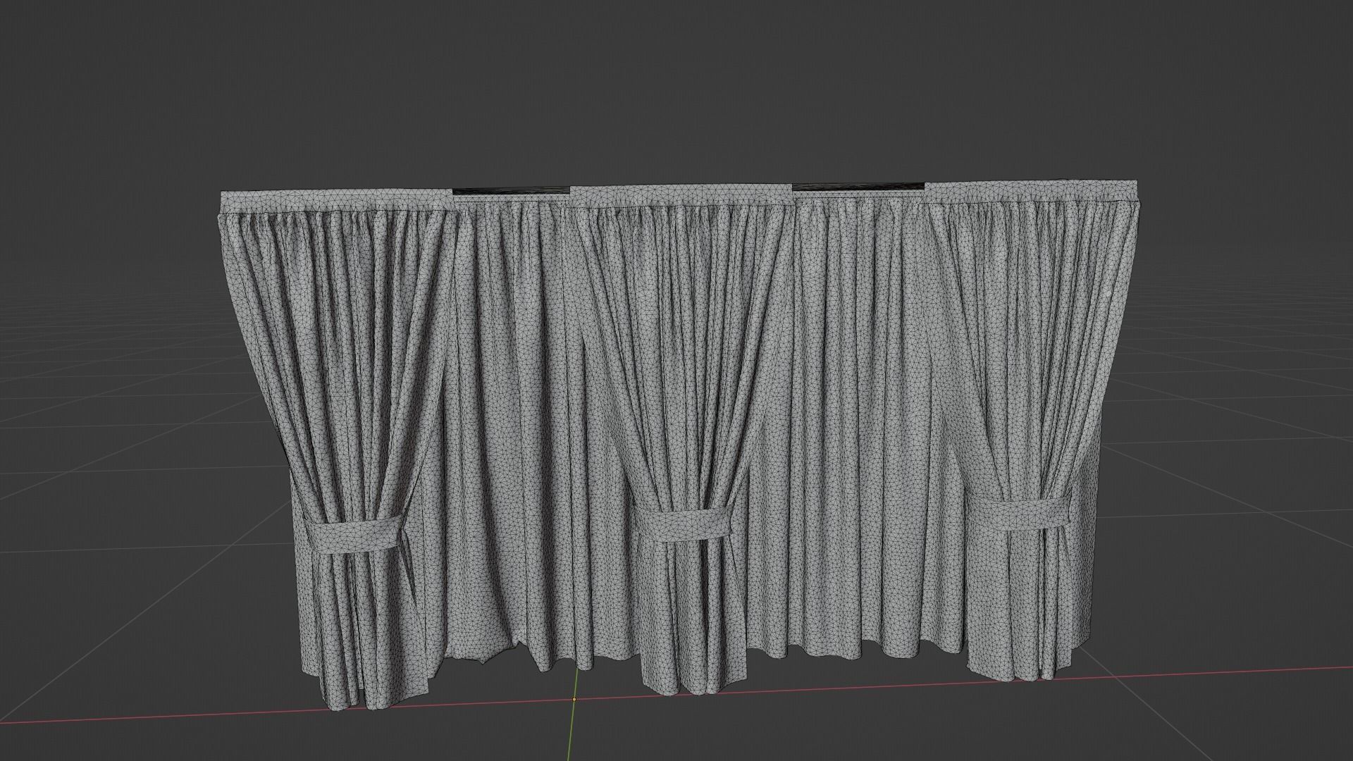 Curtain Low-poly 3D model_7