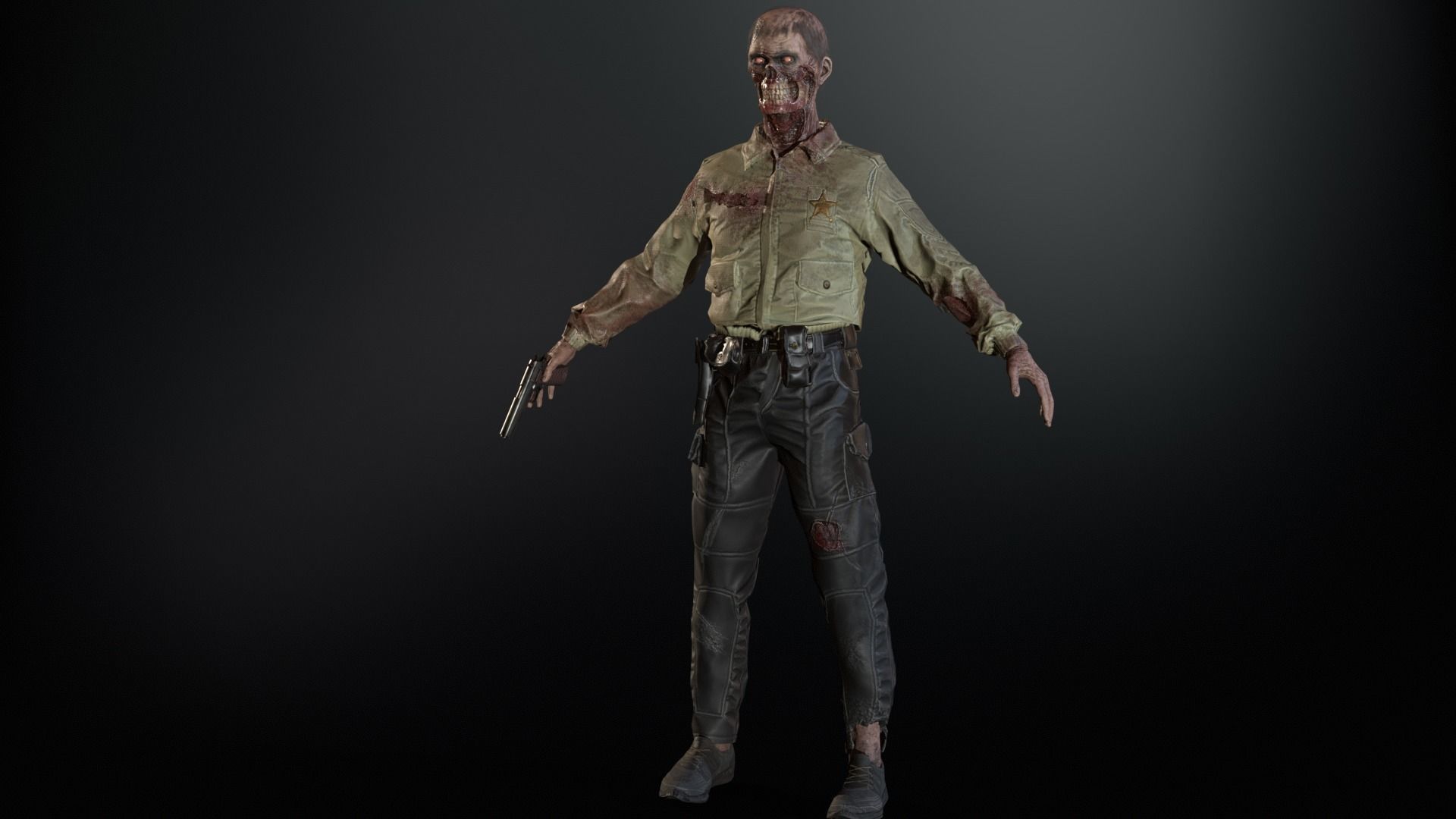SuperZombie8 Low-poly 3D model_15