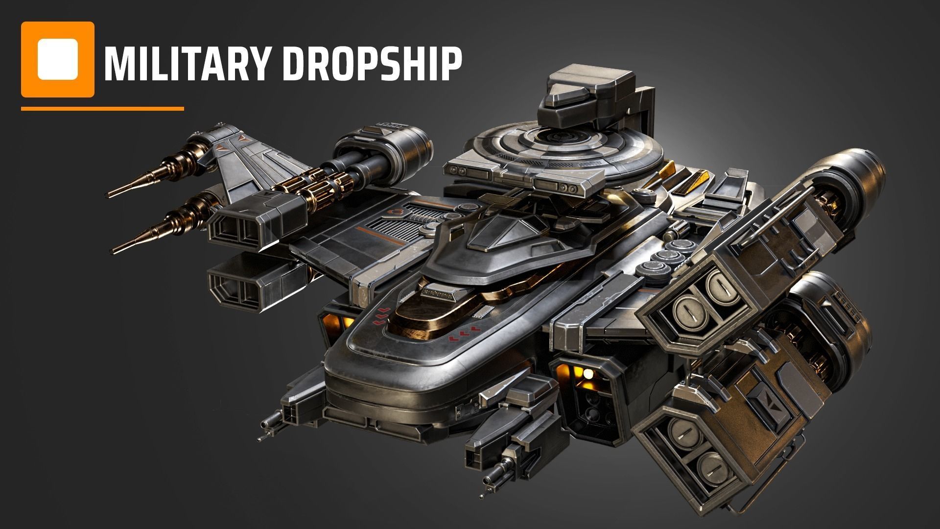 military dropship 3D model_2