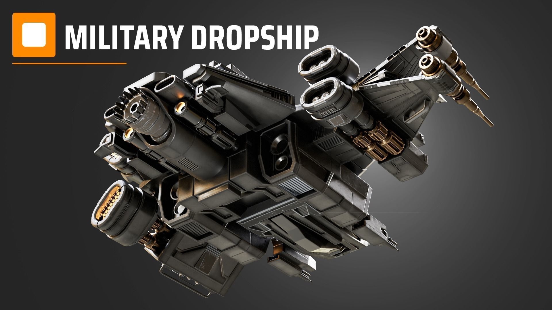 military dropship 3D model_3