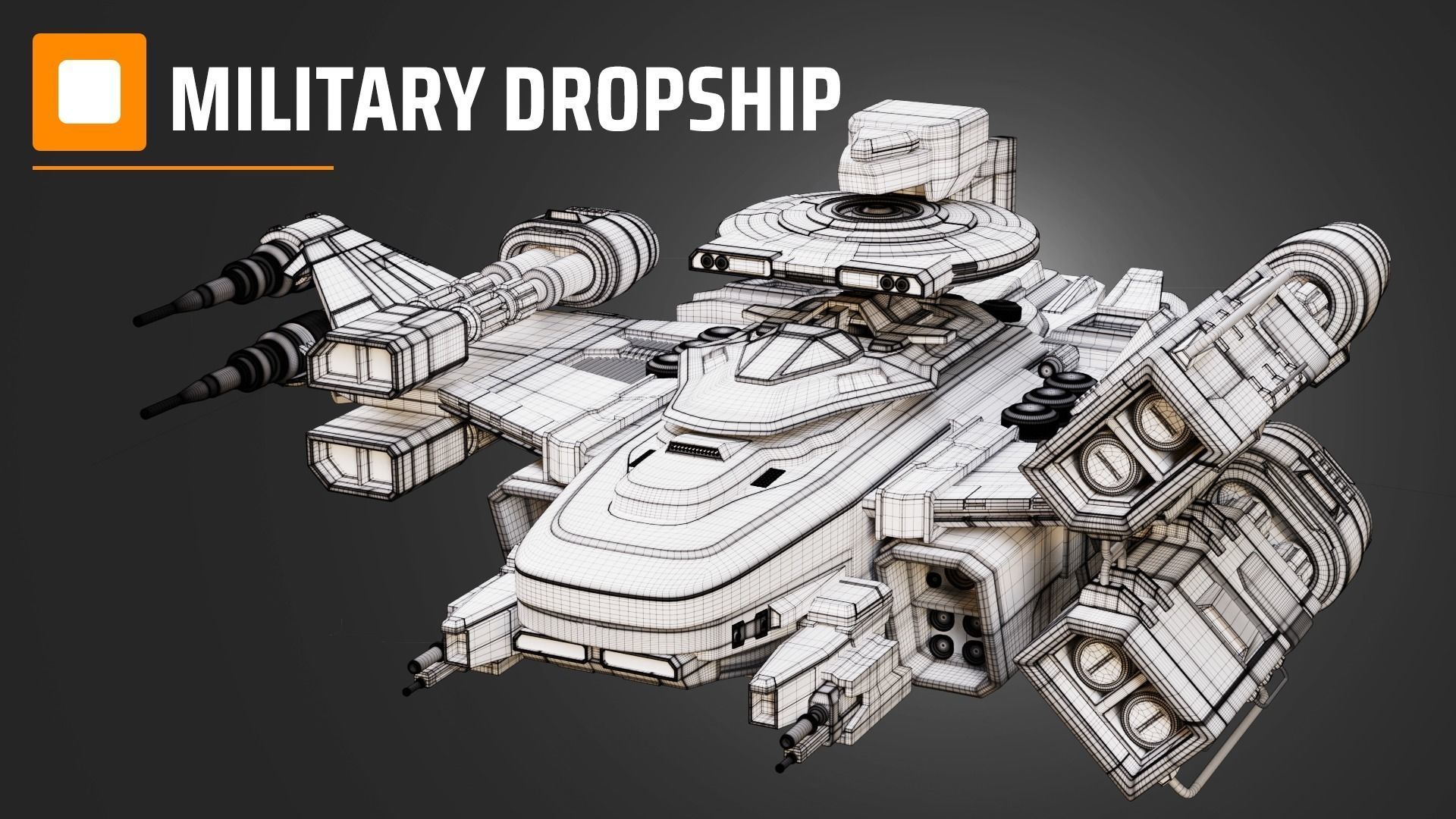 military dropship 3D model_8