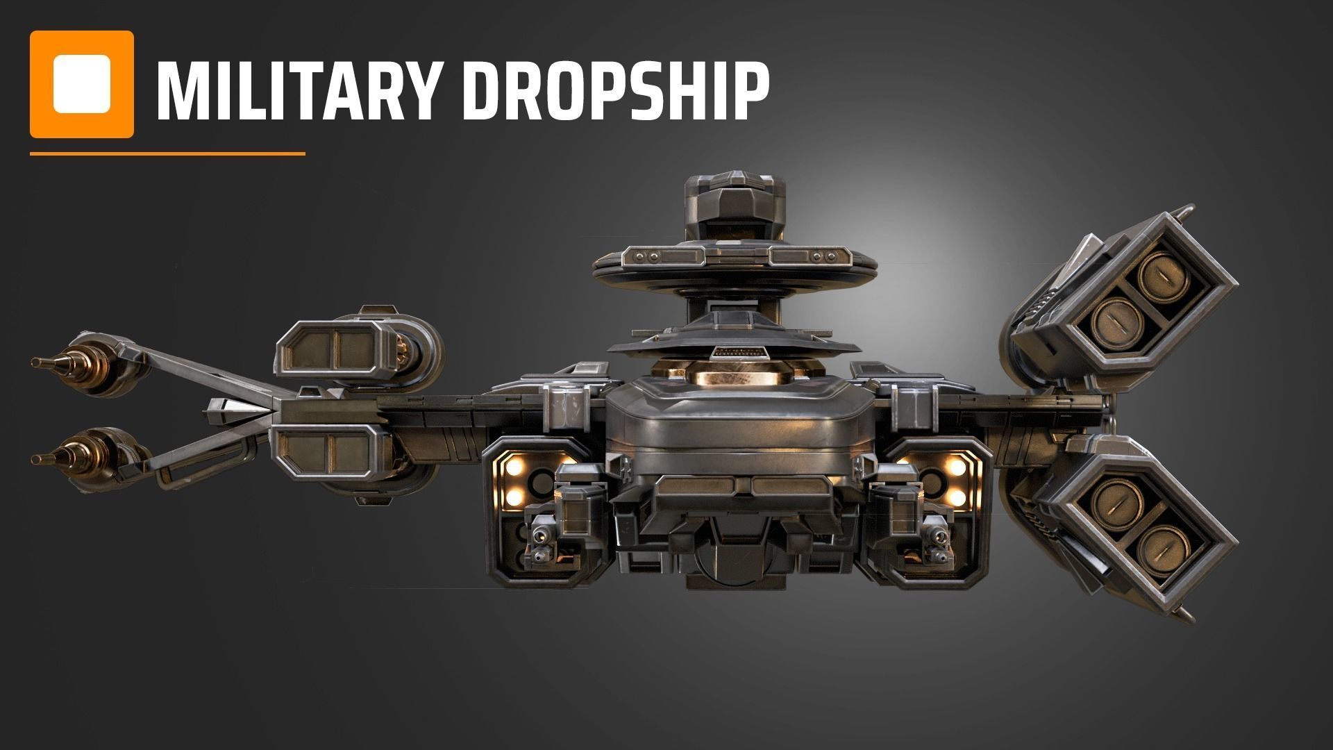 military dropship 3D model_4