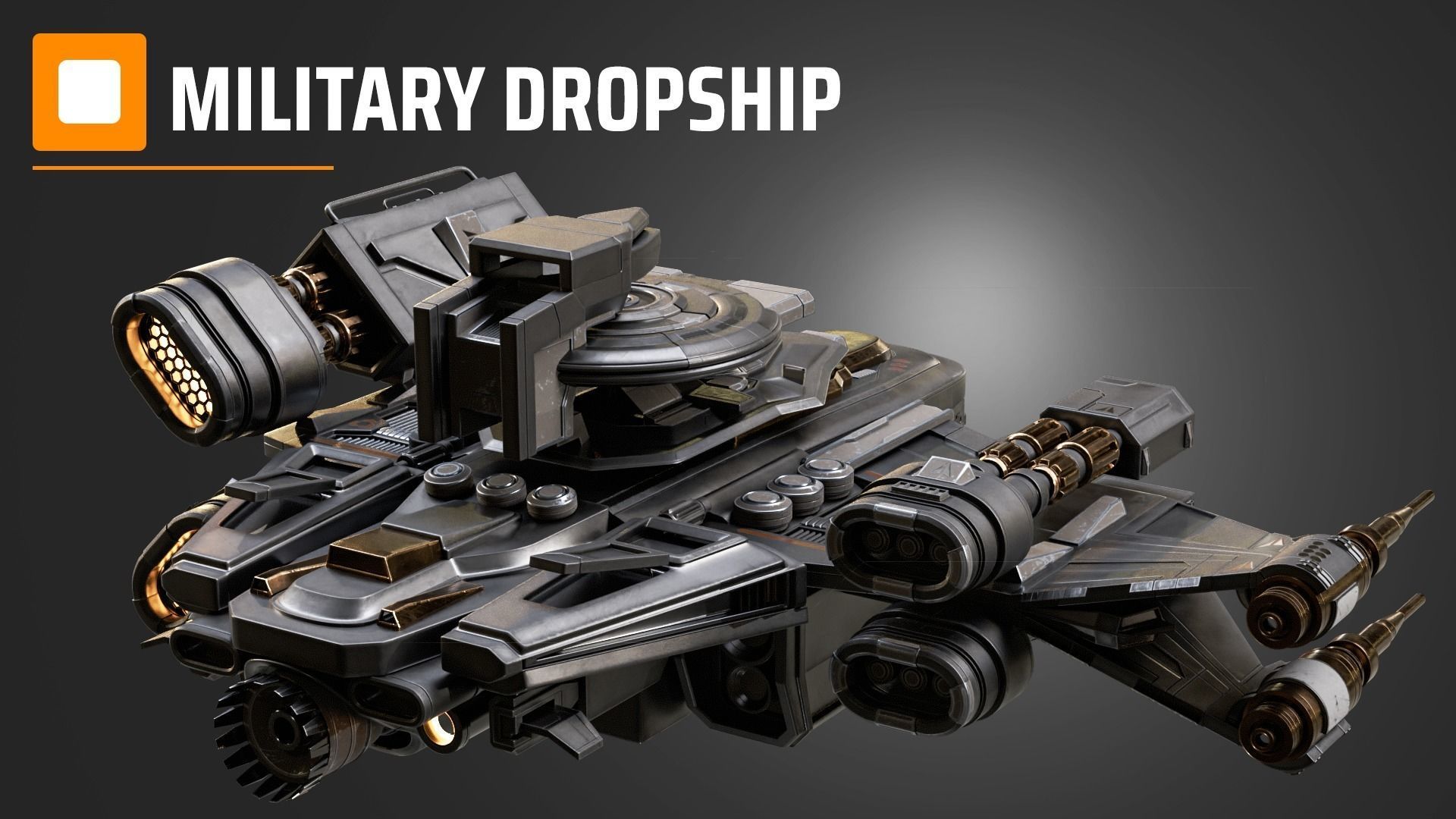 military dropship 3D model_6