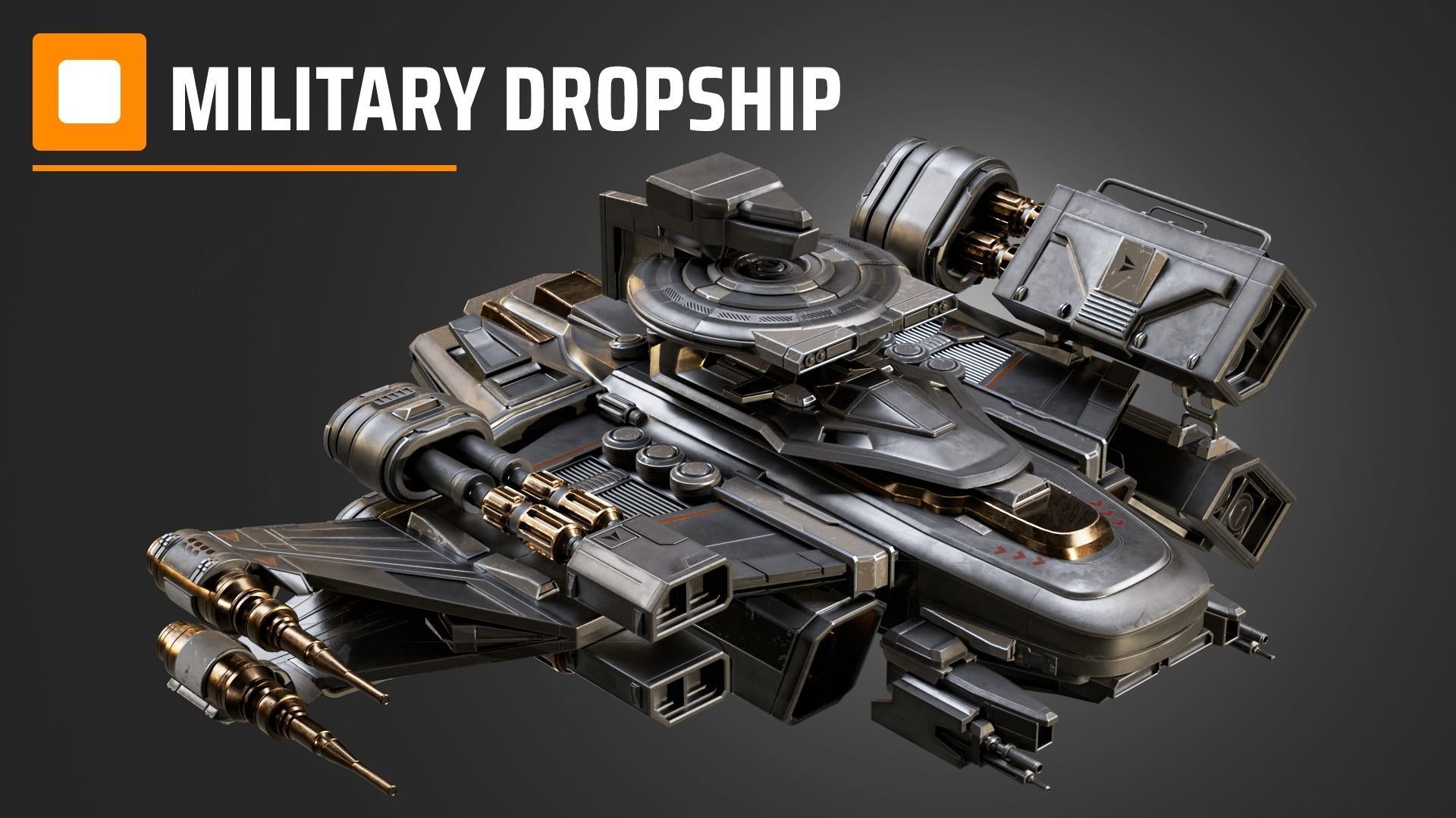 military dropship 3D model_1