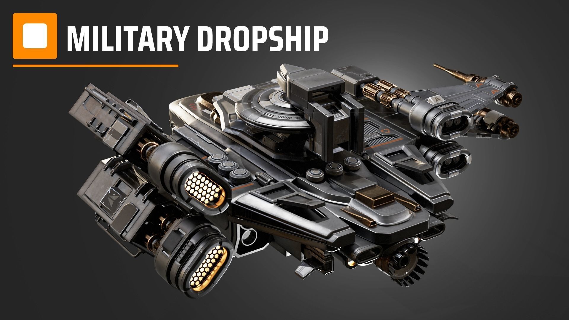 military dropship 3D model_7