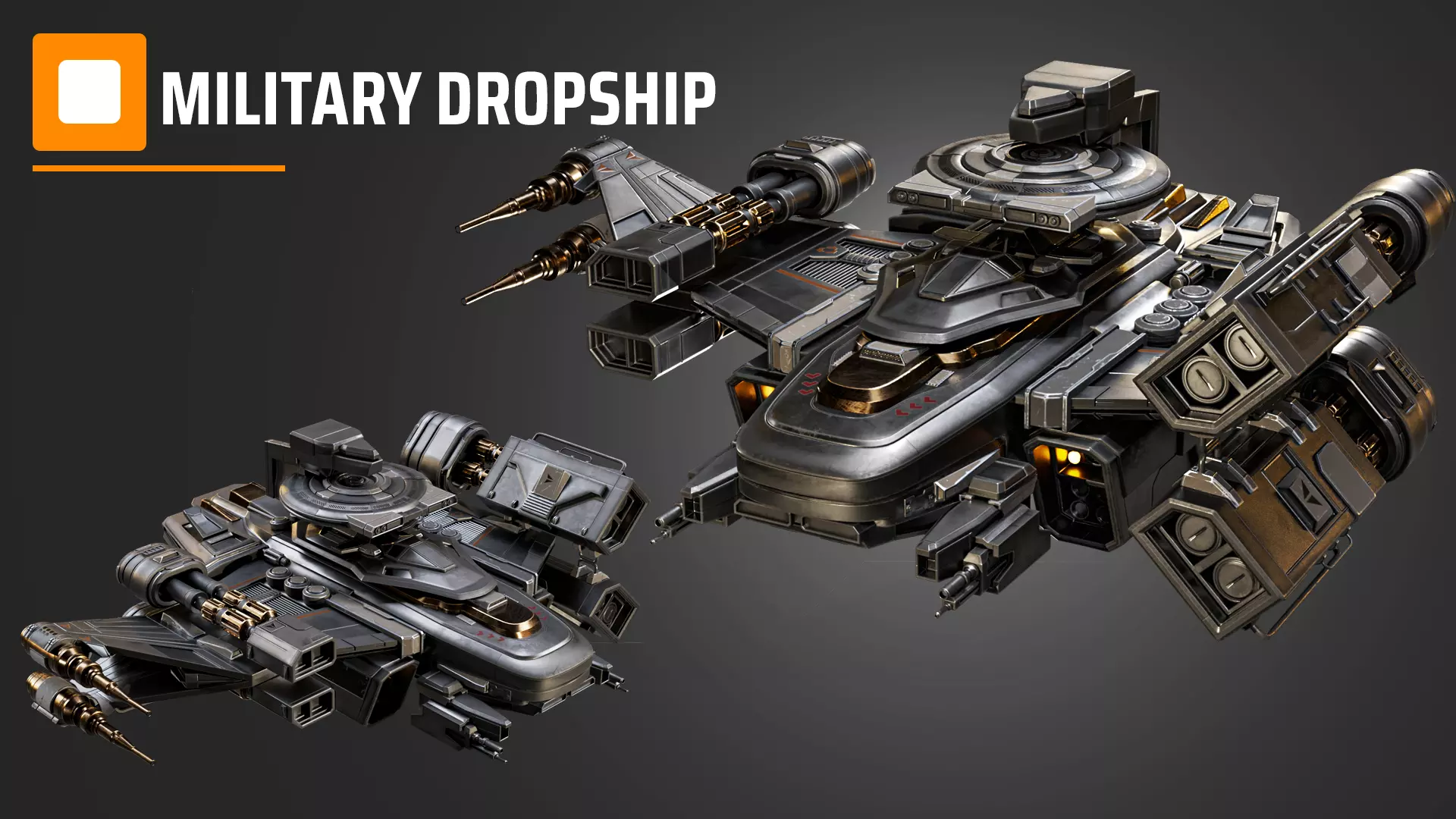 military dropship 3D model_0