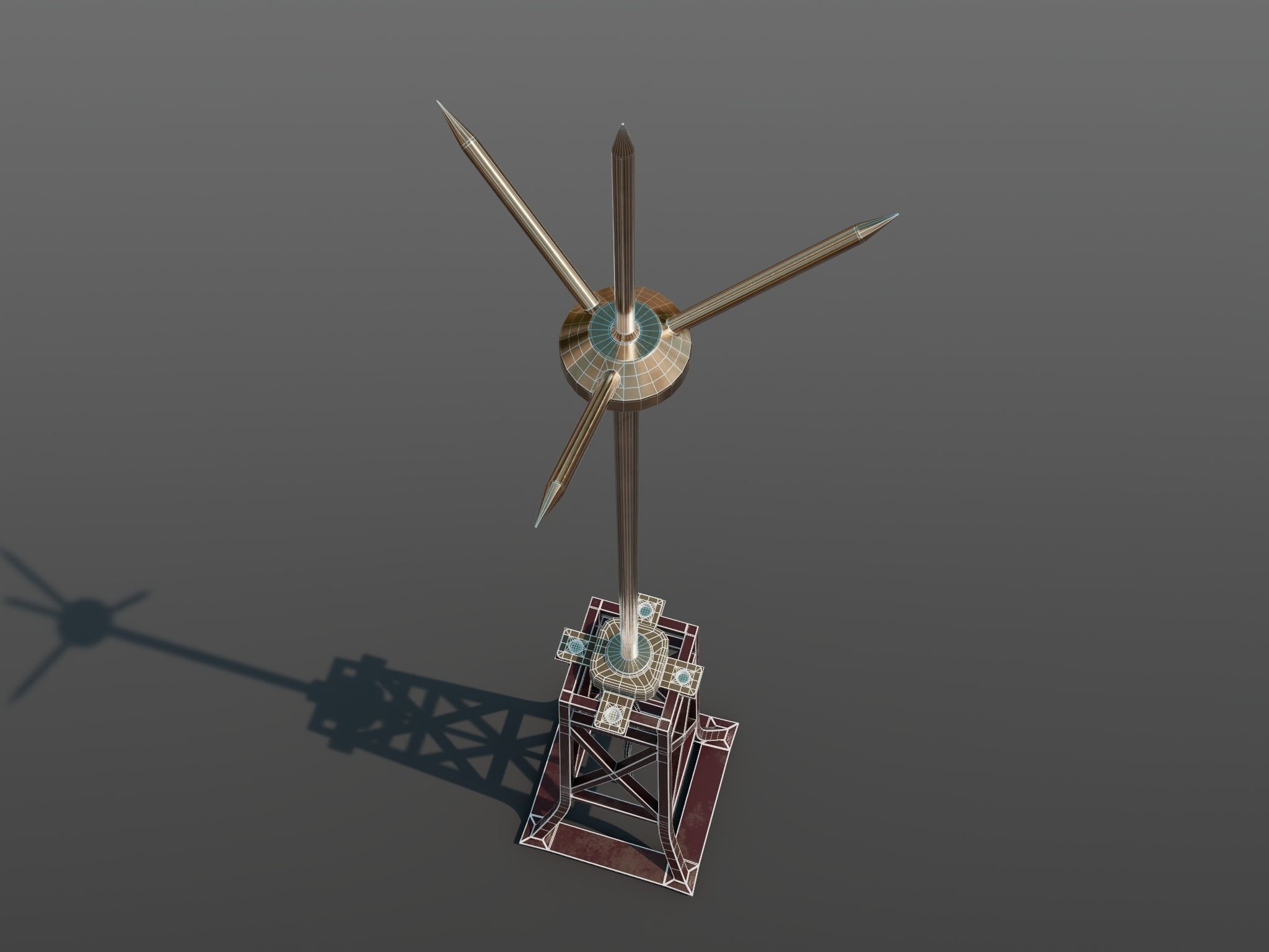 Lightning Conductors Low-poly 3D model_7