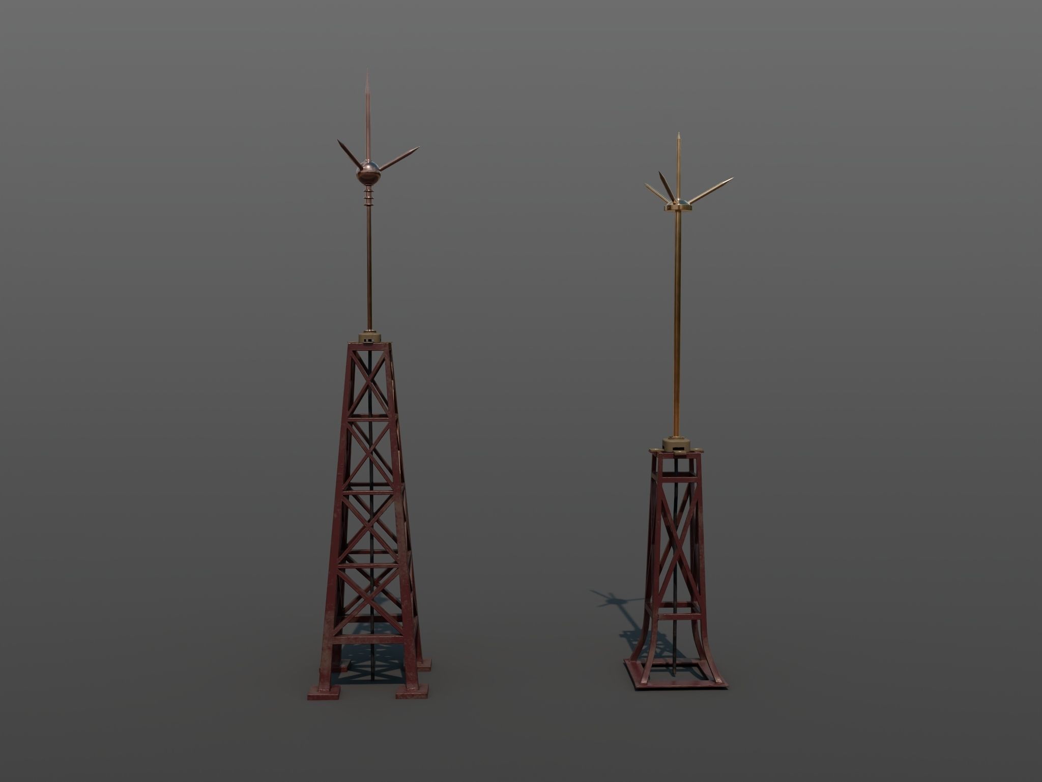 Lightning Conductors Low-poly 3D model_2