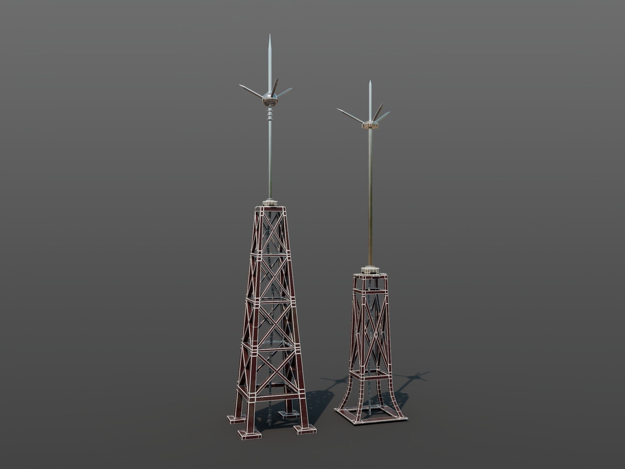 Lightning Conductors Low-poly 3D model_9