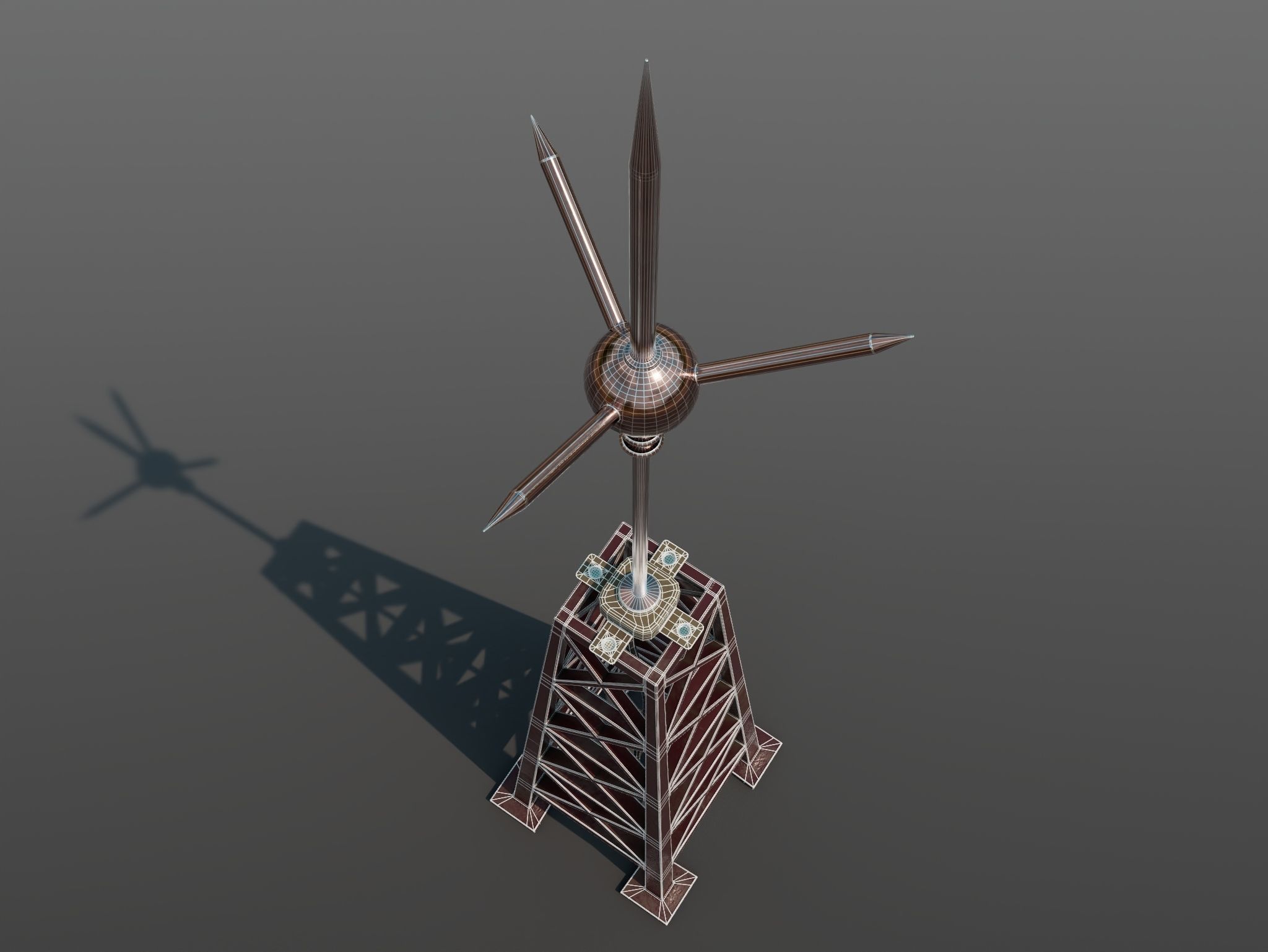 Lightning Conductors Low-poly 3D model_6