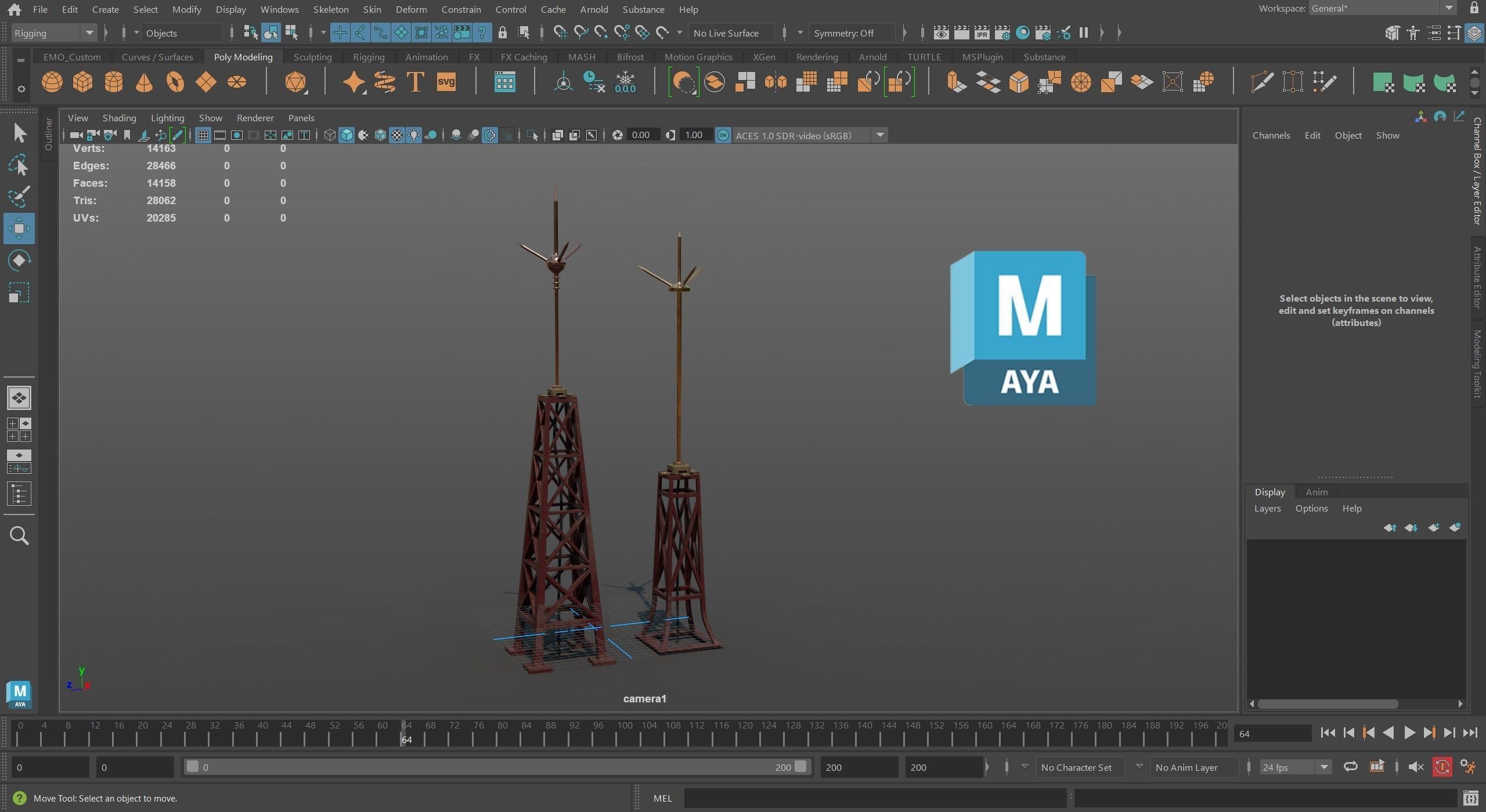 Lightning Conductors Low-poly 3D model_10