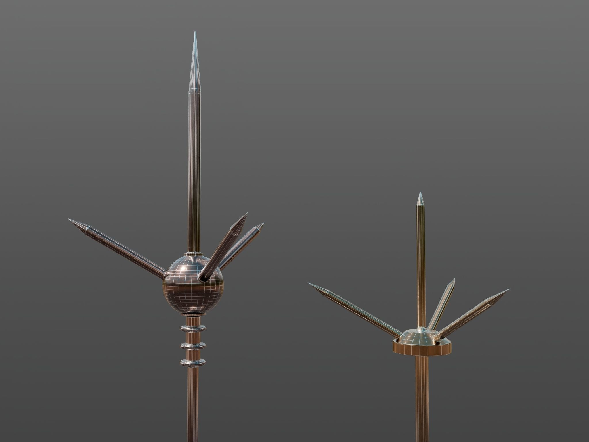 Lightning Conductors Low-poly 3D model_5