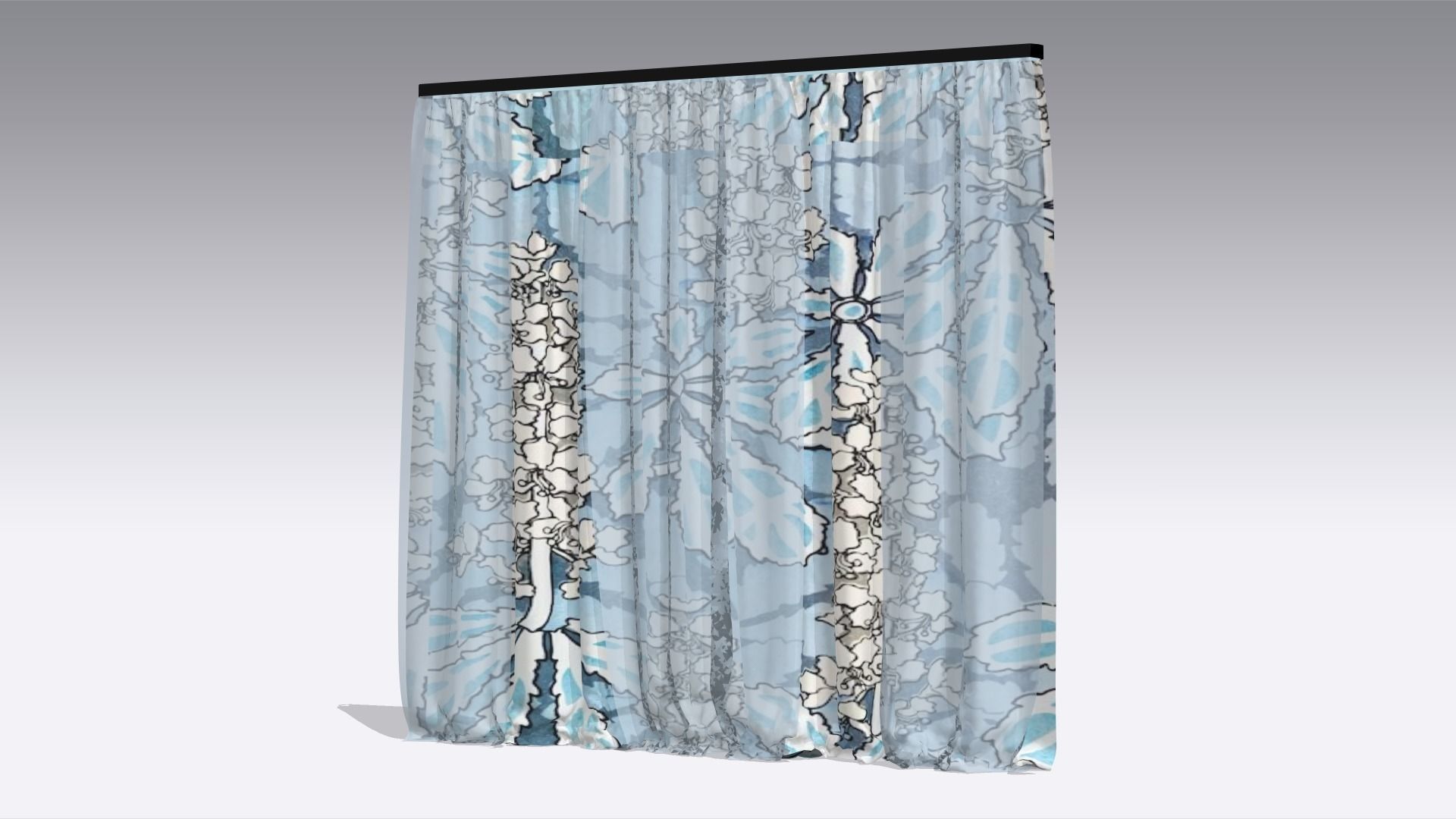 Curtain Low-poly 3D model_5