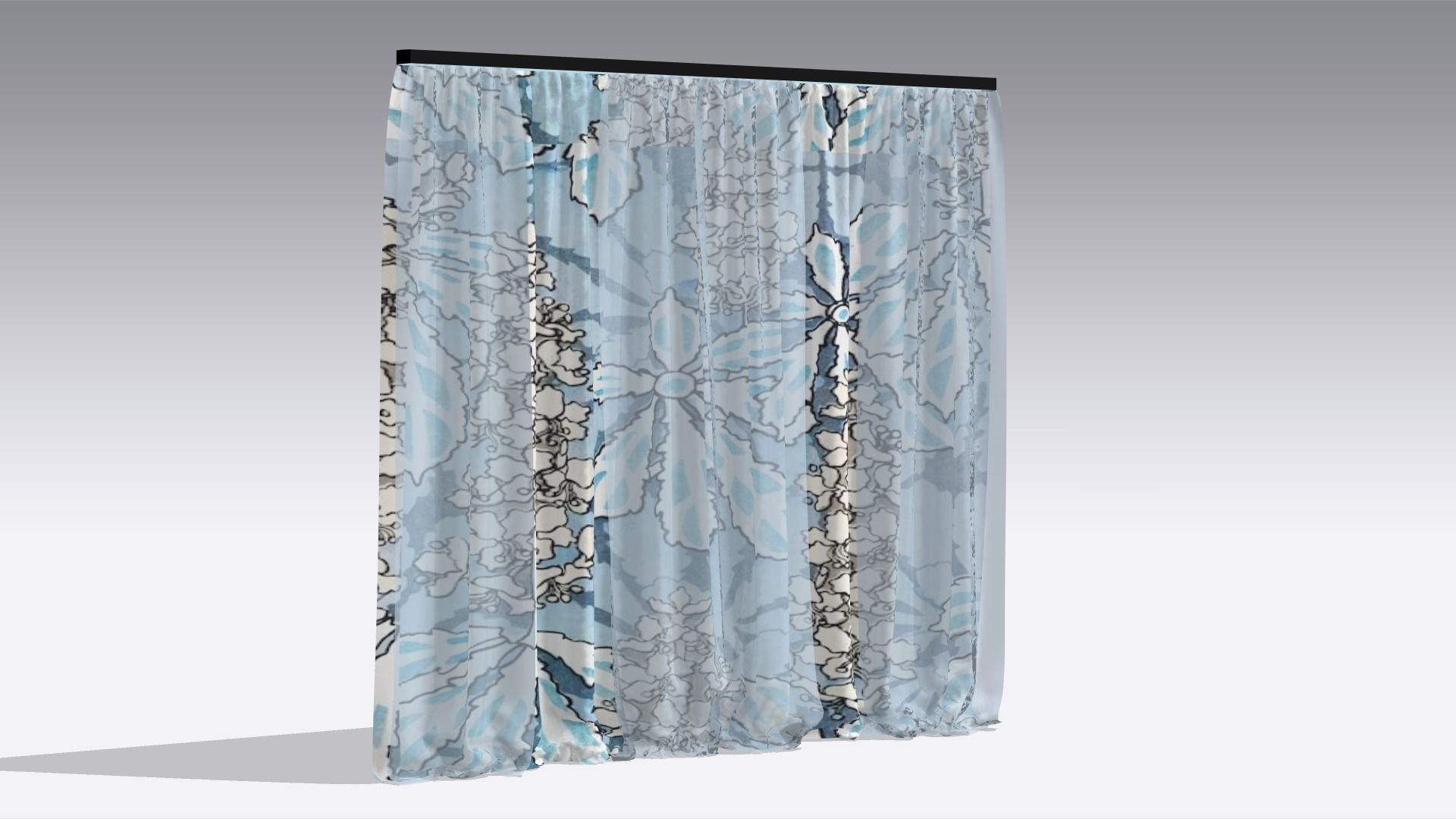 Curtain Low-poly 3D model_6