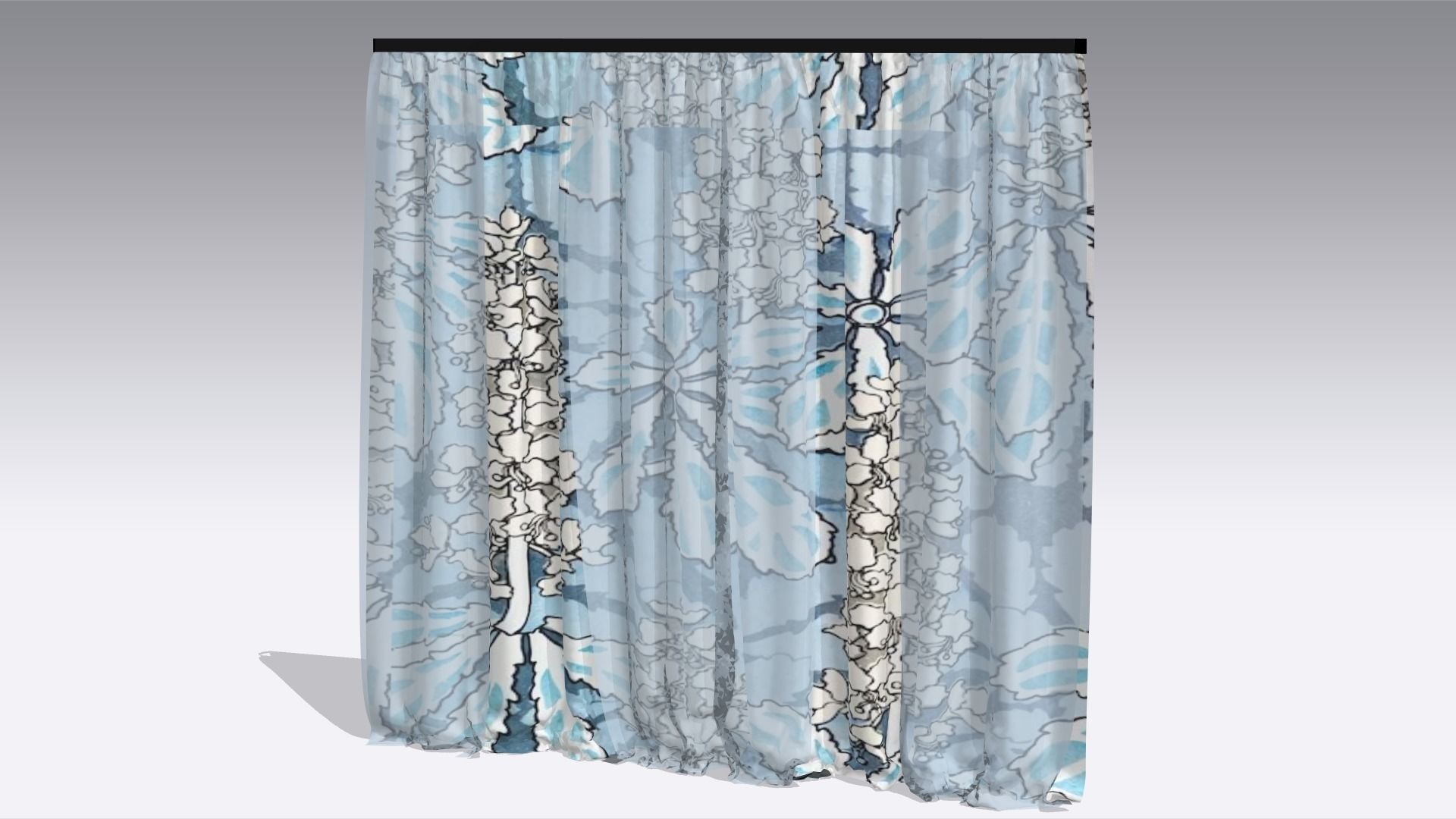 Curtain Low-poly 3D model_2