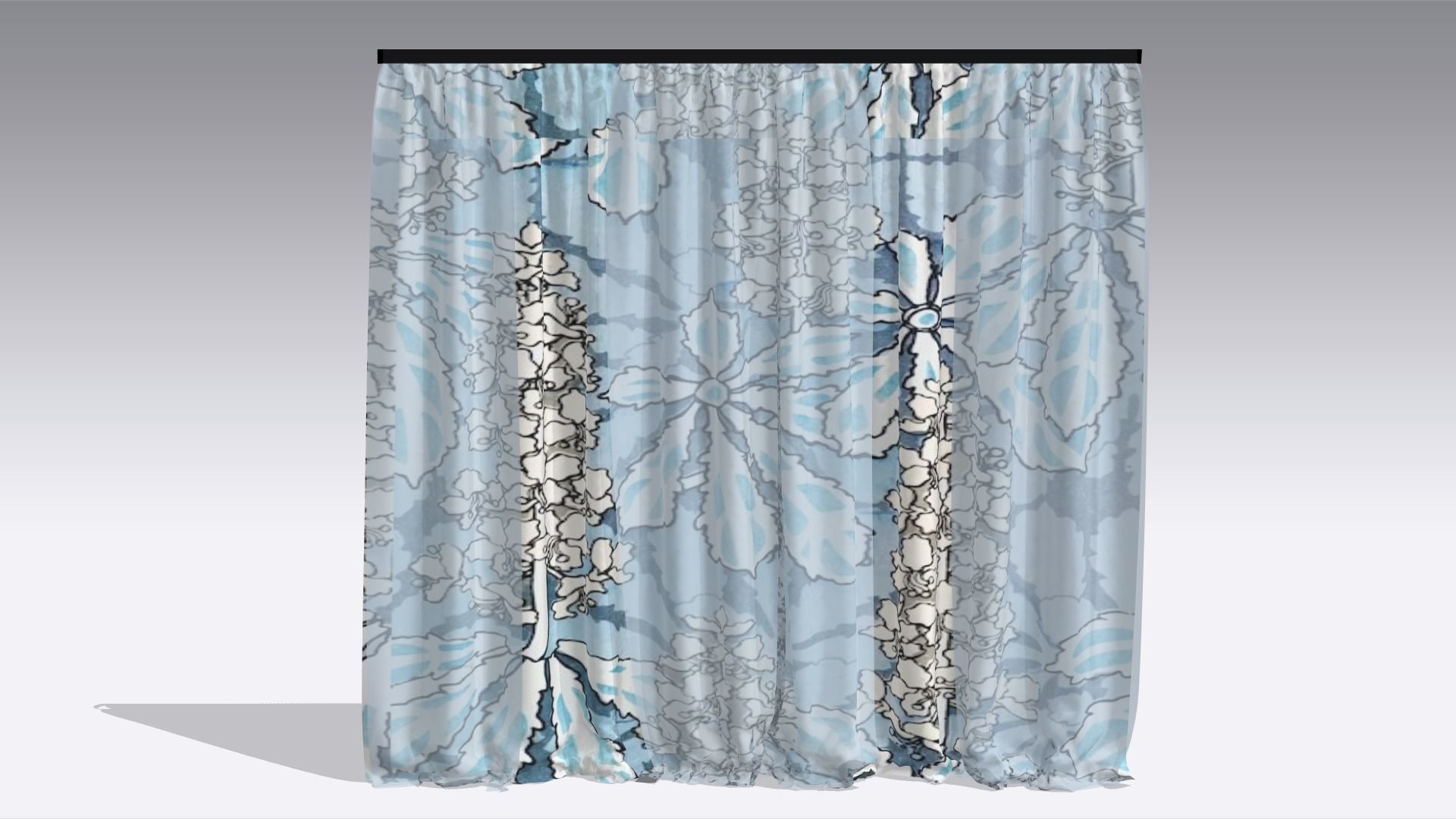 Curtain Low-poly 3D model_1
