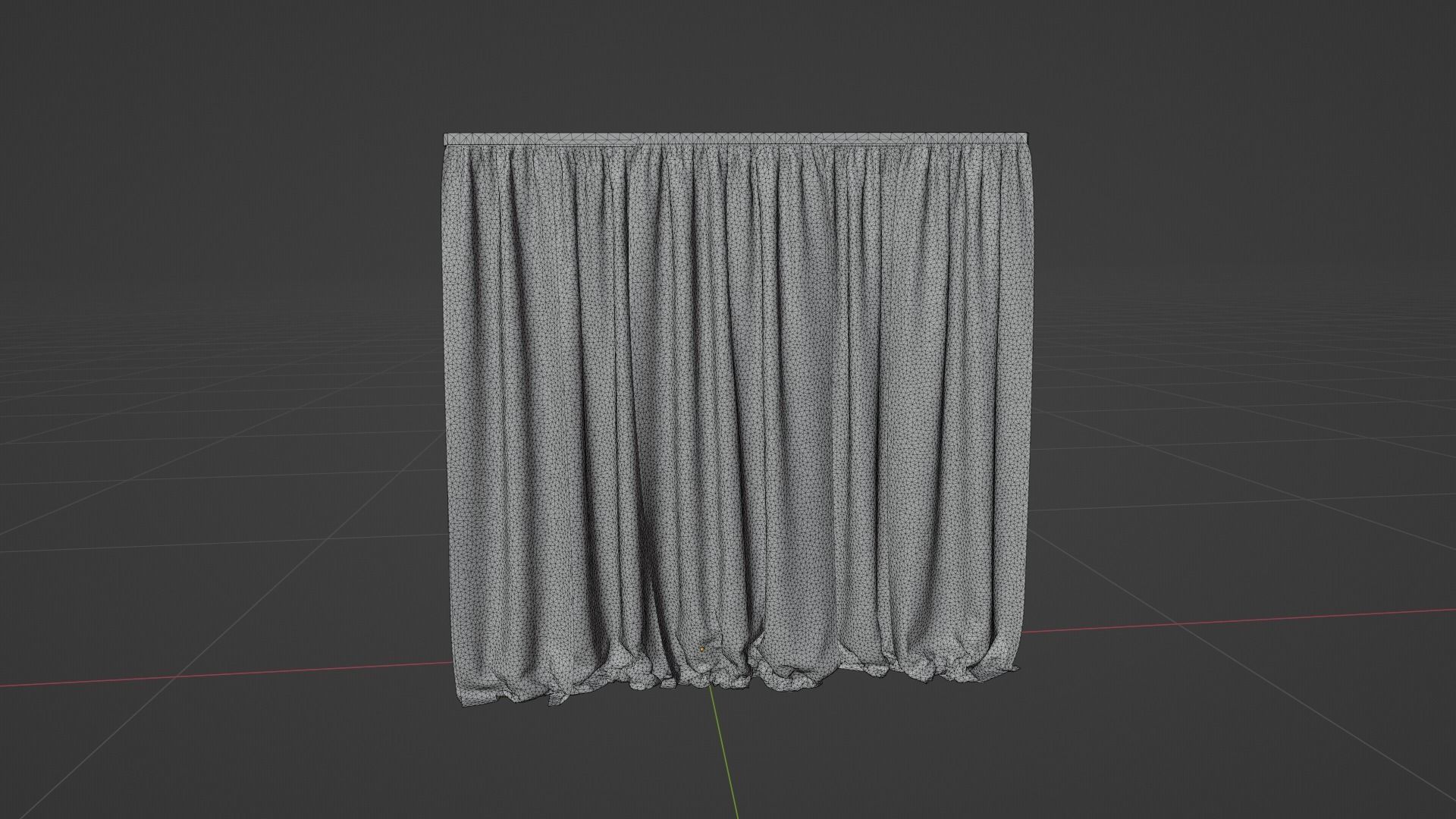 Curtain Low-poly 3D model_8