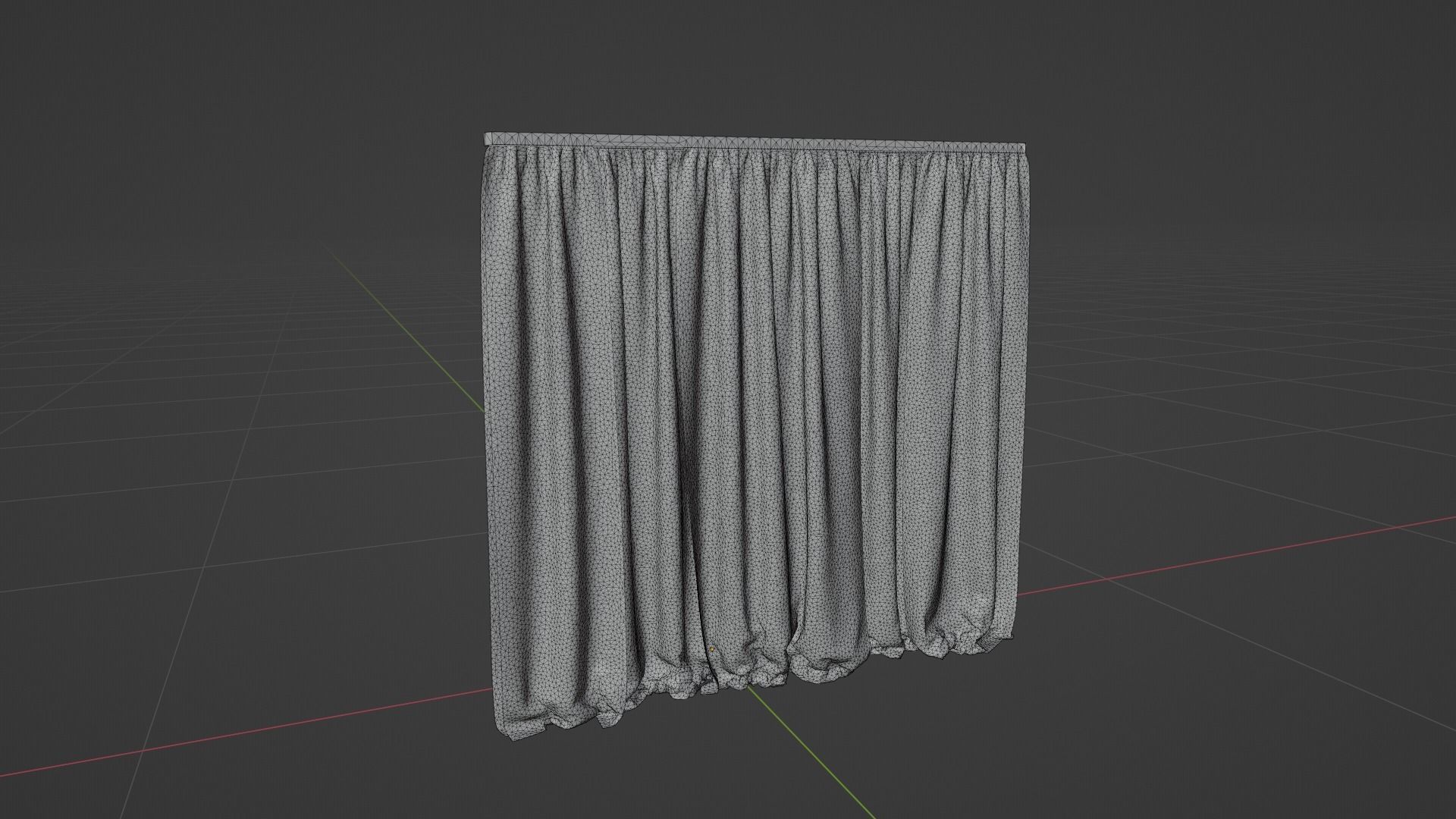 Curtain Low-poly 3D model_7