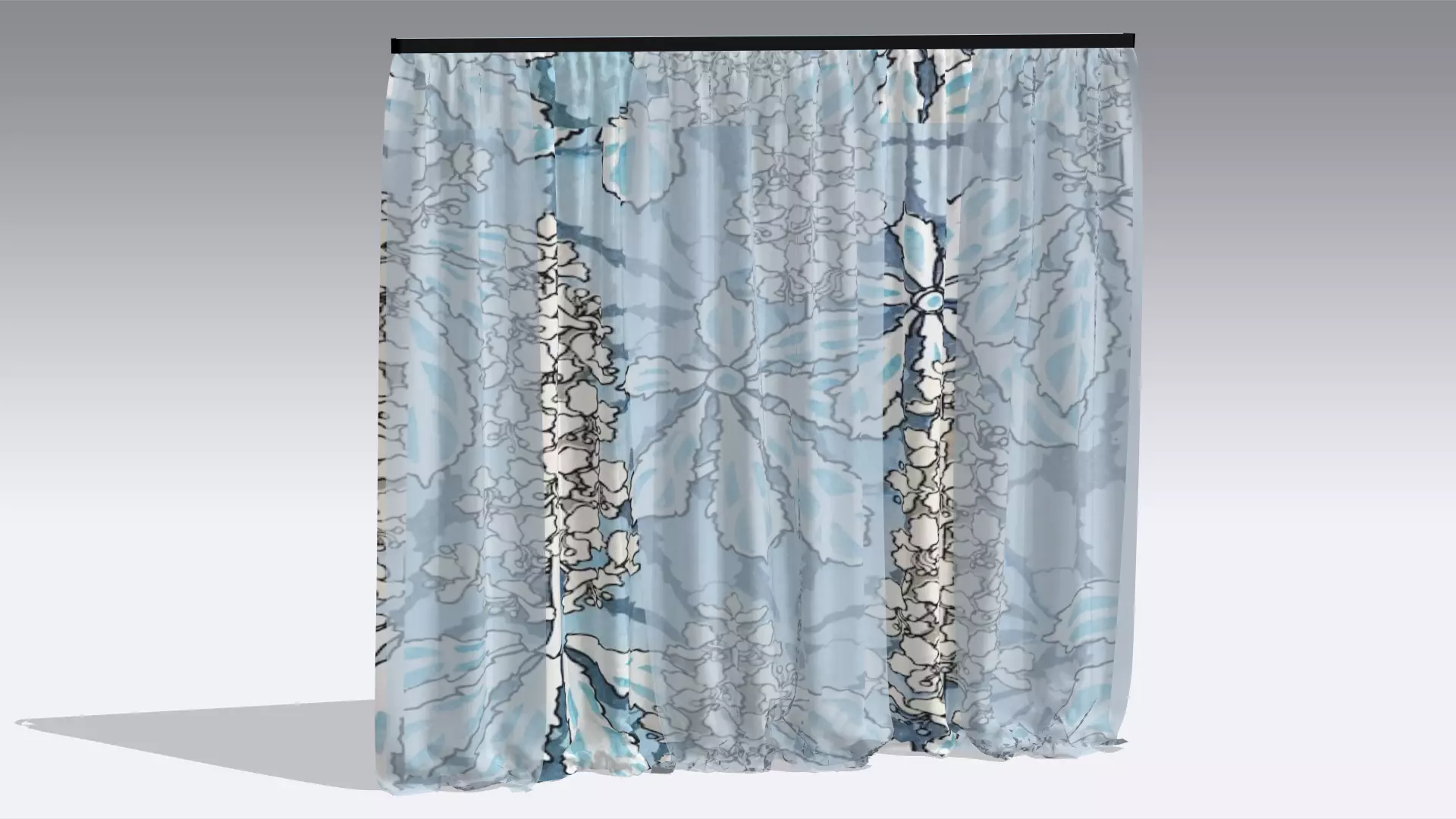 Curtain Low-poly 3D model_0