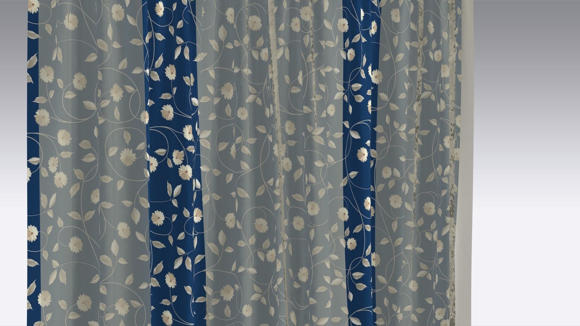 Curtain Low-poly 3D model_4