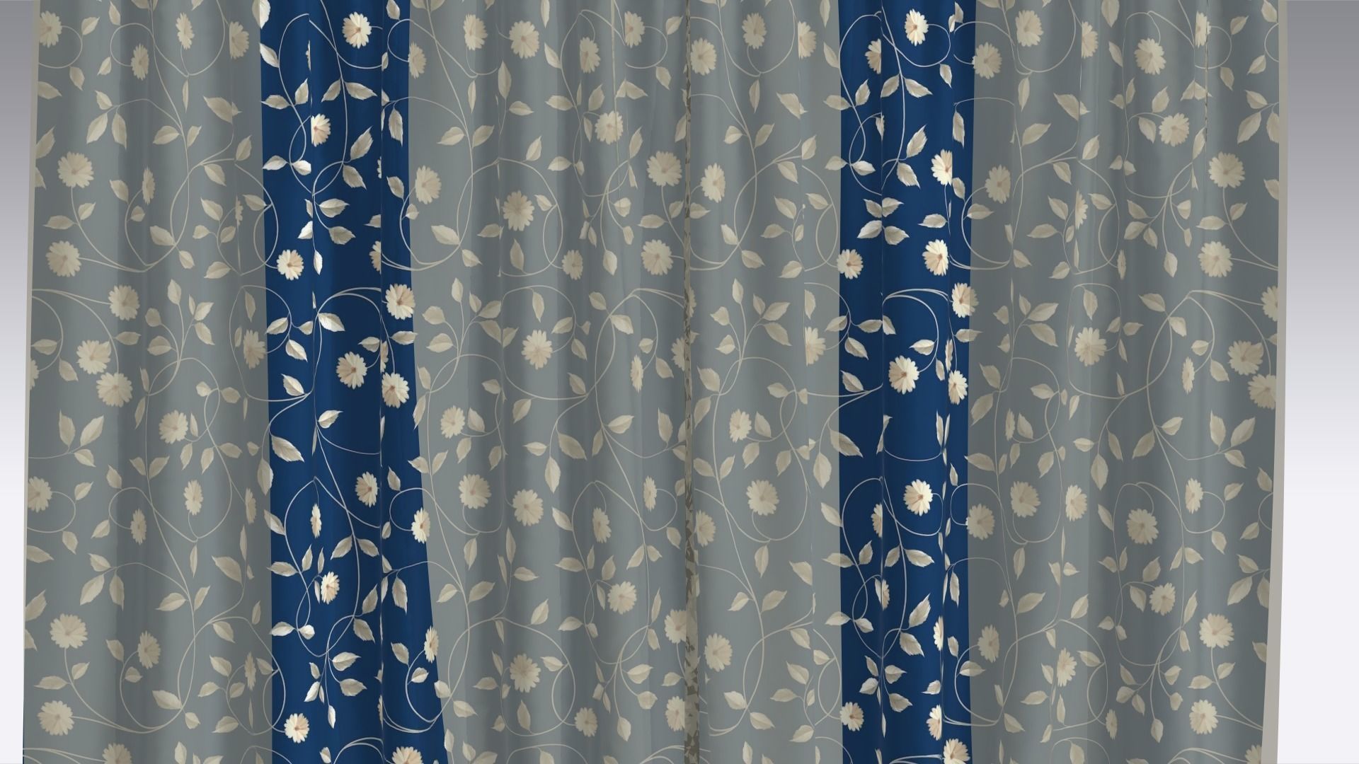 Curtain Low-poly 3D model_3