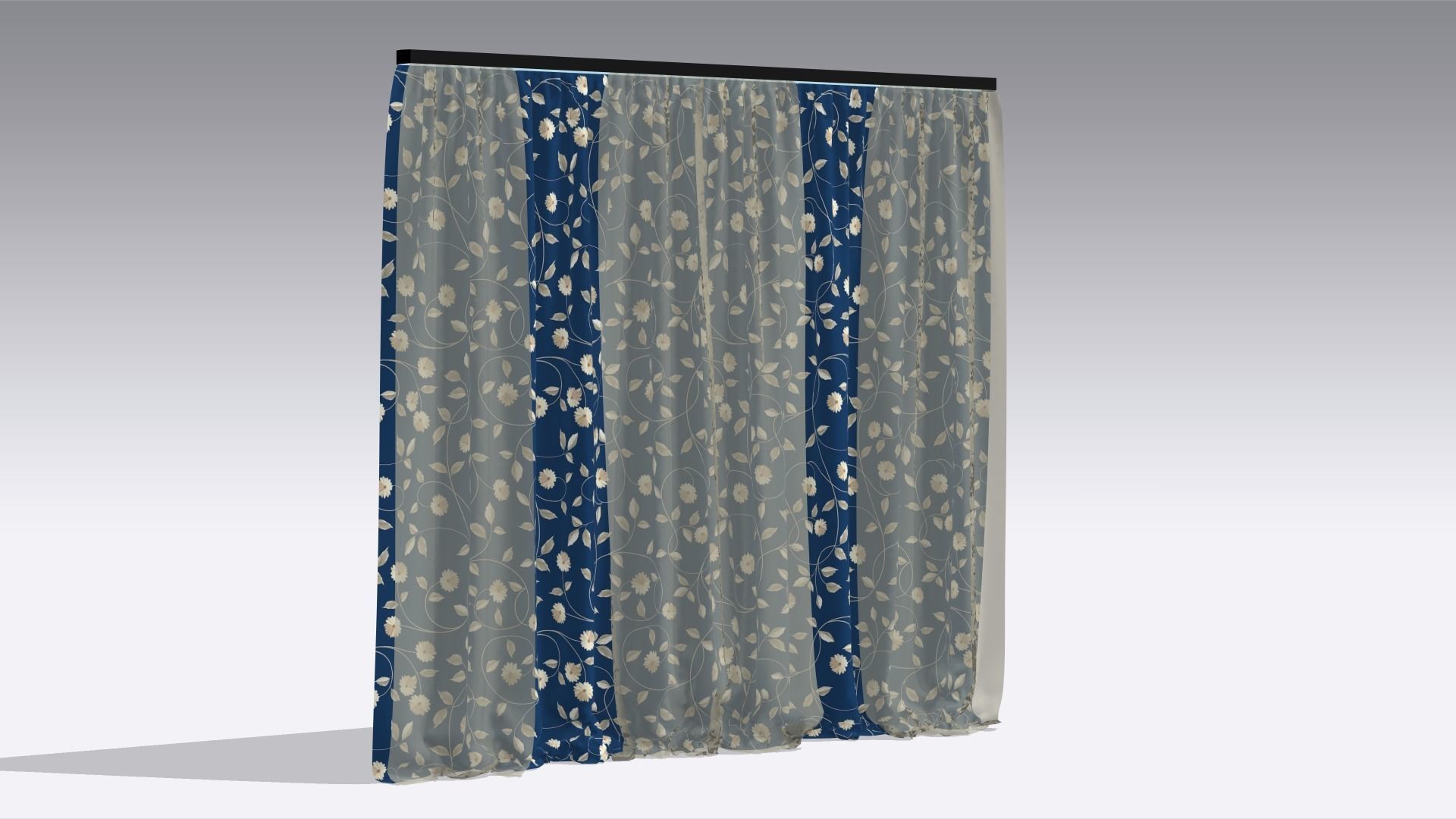 Curtain Low-poly 3D model_6