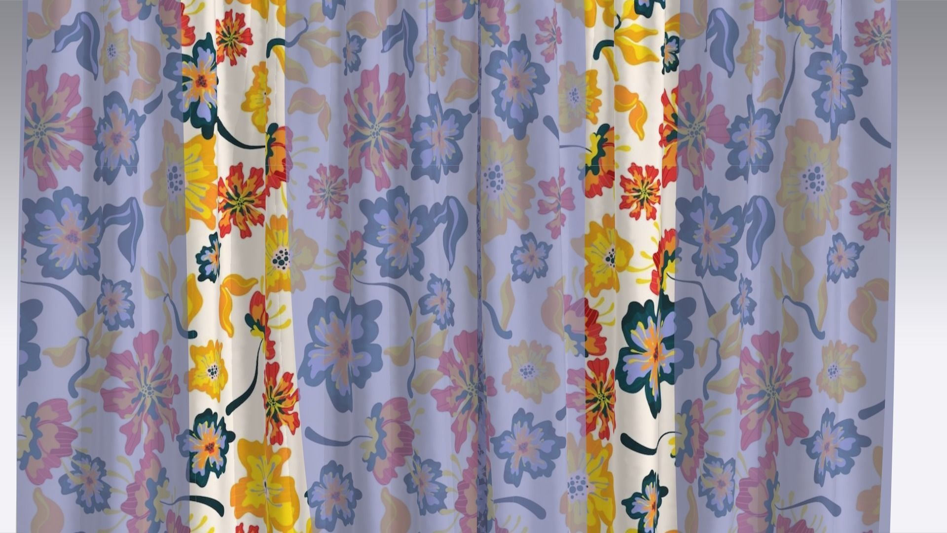 Curtain Low-poly 3D model_3