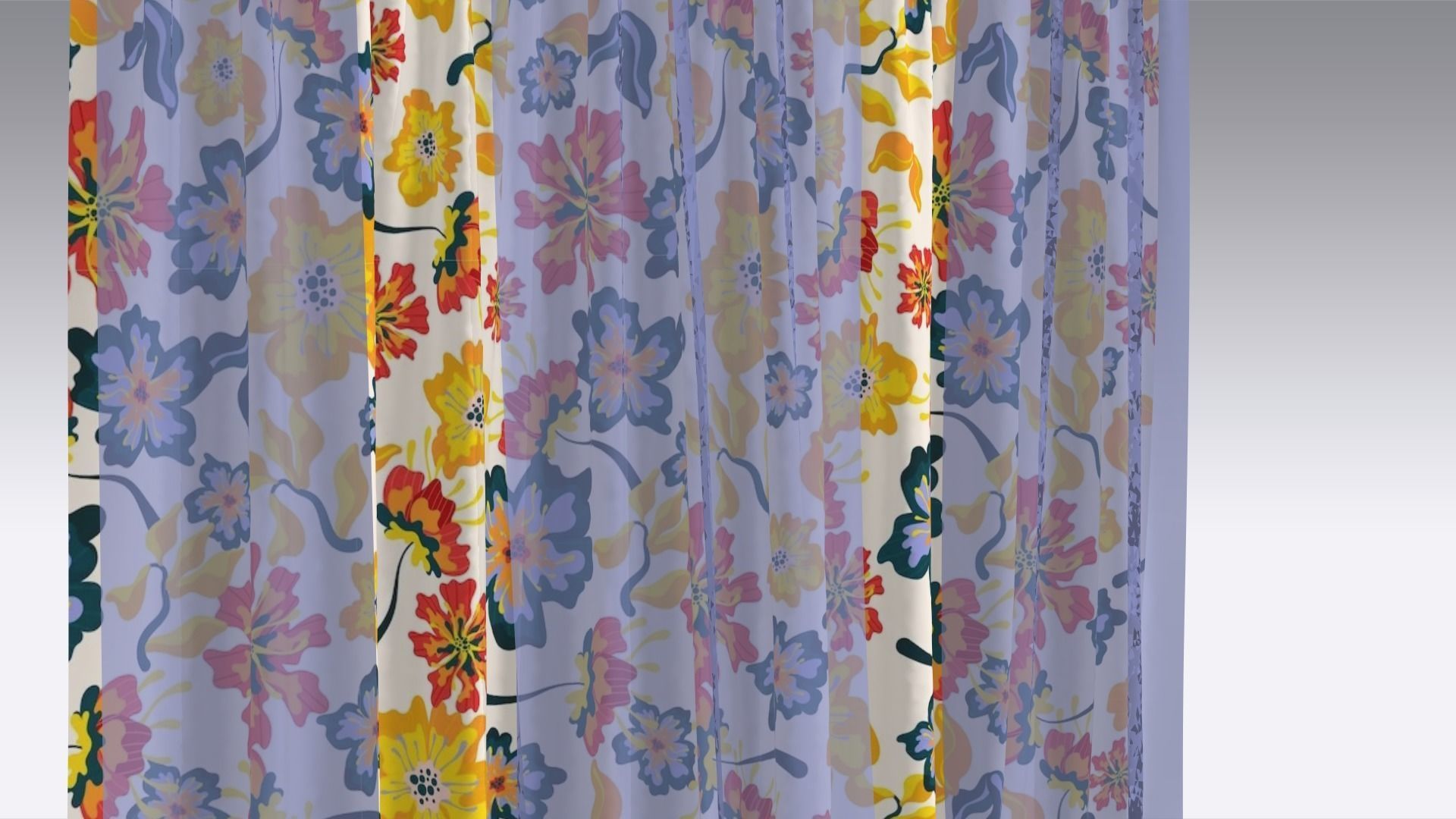 Curtain Low-poly 3D model_4