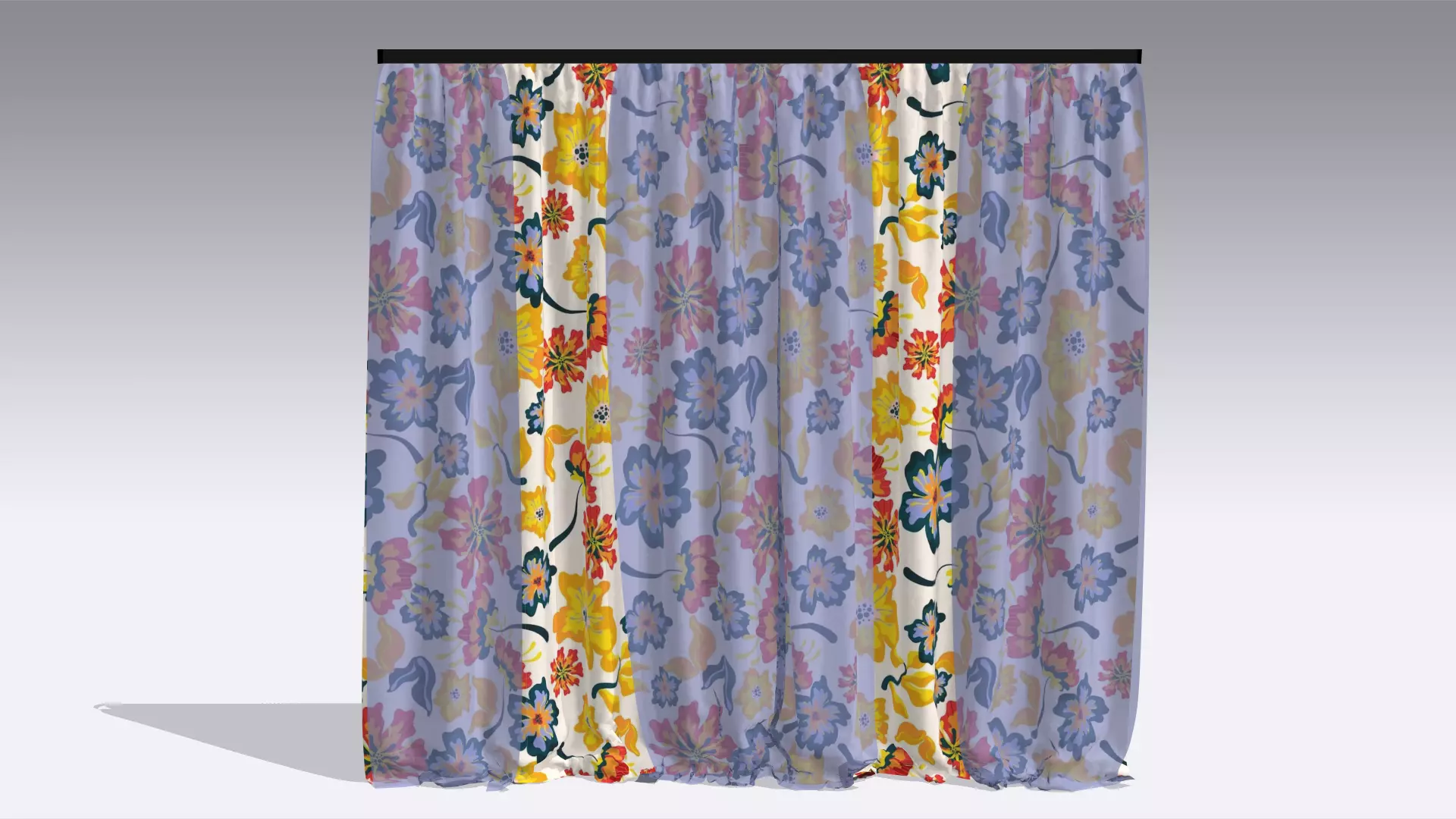 Curtain Low-poly 3D model_0