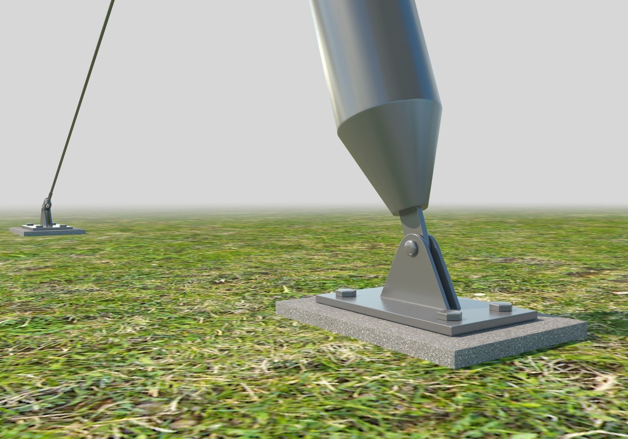 Detailed tensile membrane structure system 3D model_5