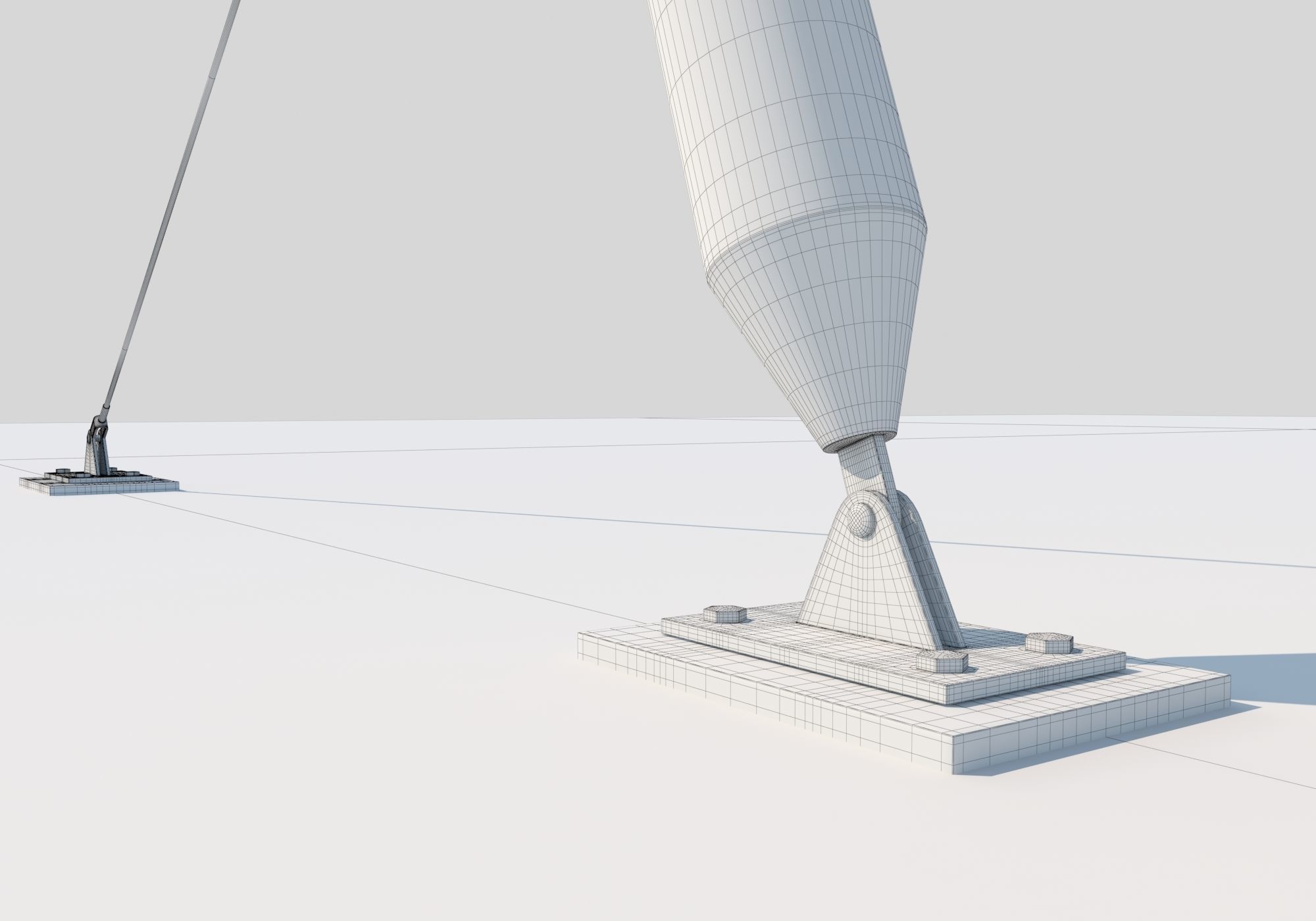 Detailed tensile membrane structure system 3D model_12
