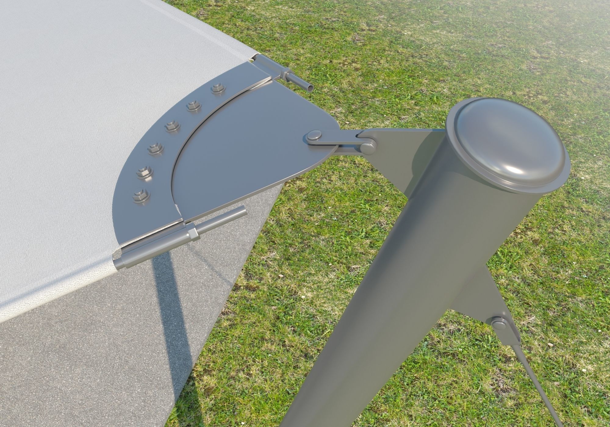 Detailed tensile membrane structure system 3D model_1