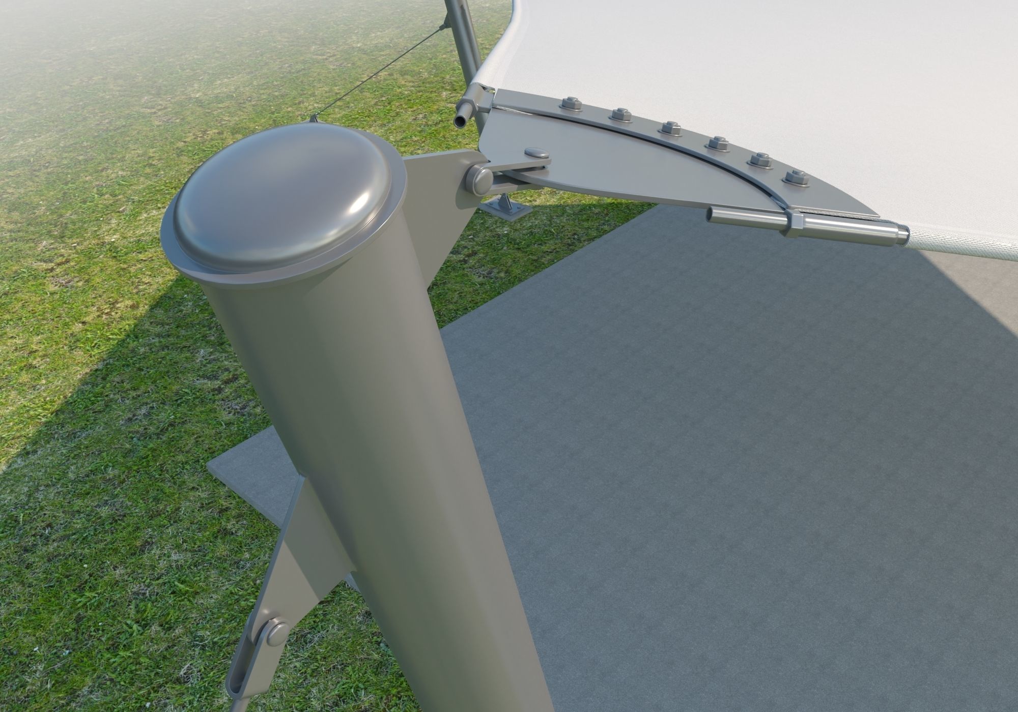 Detailed tensile membrane structure system 3D model_6