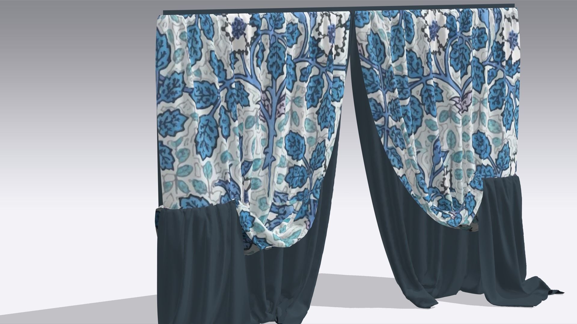 Curtain Low-poly 3D model_6