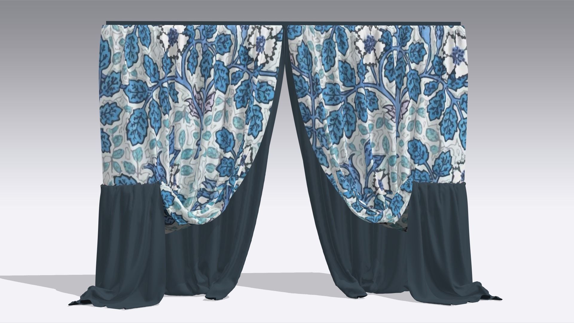 Curtain Low-poly 3D model_1