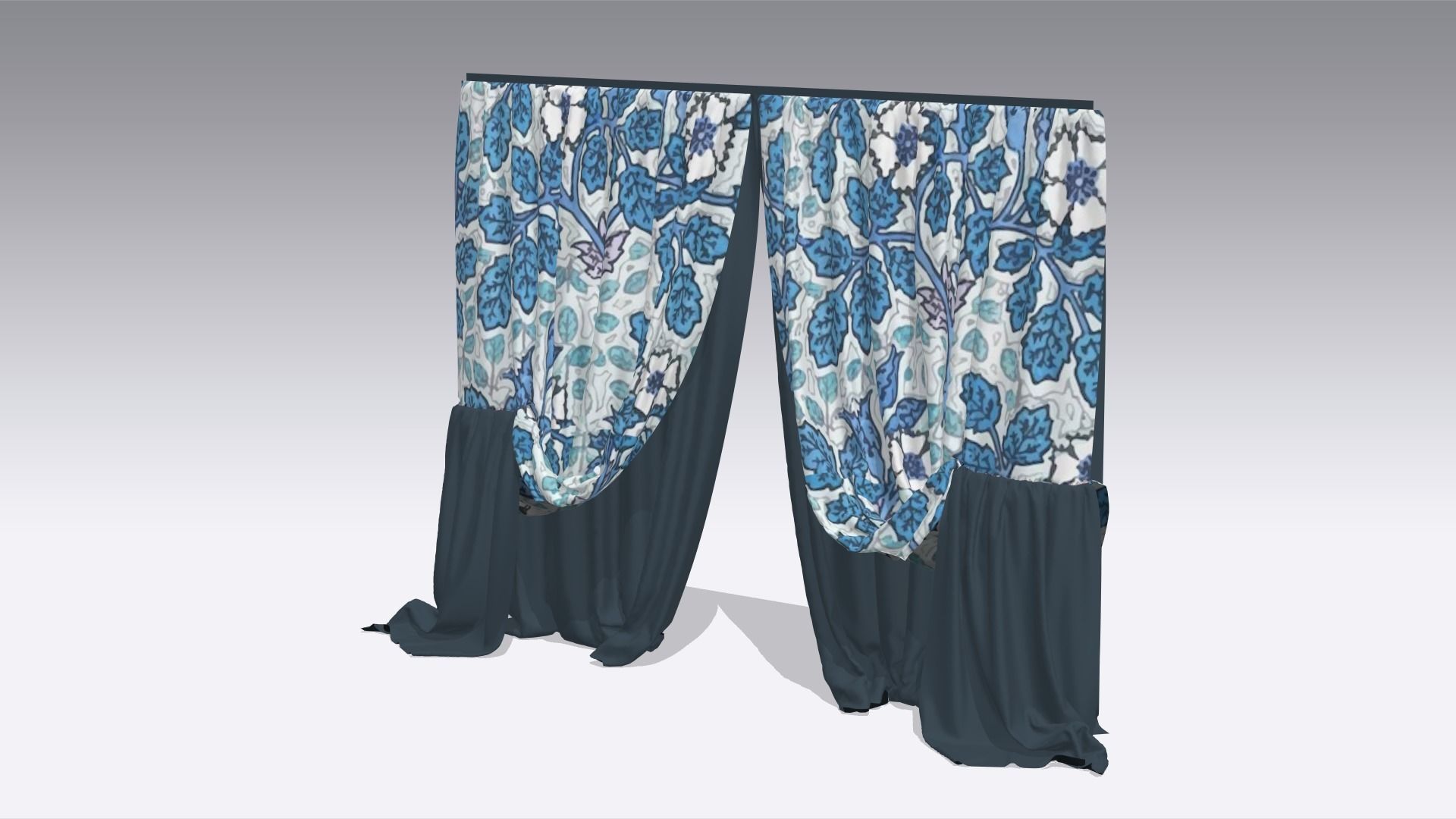 Curtain Low-poly 3D model_5