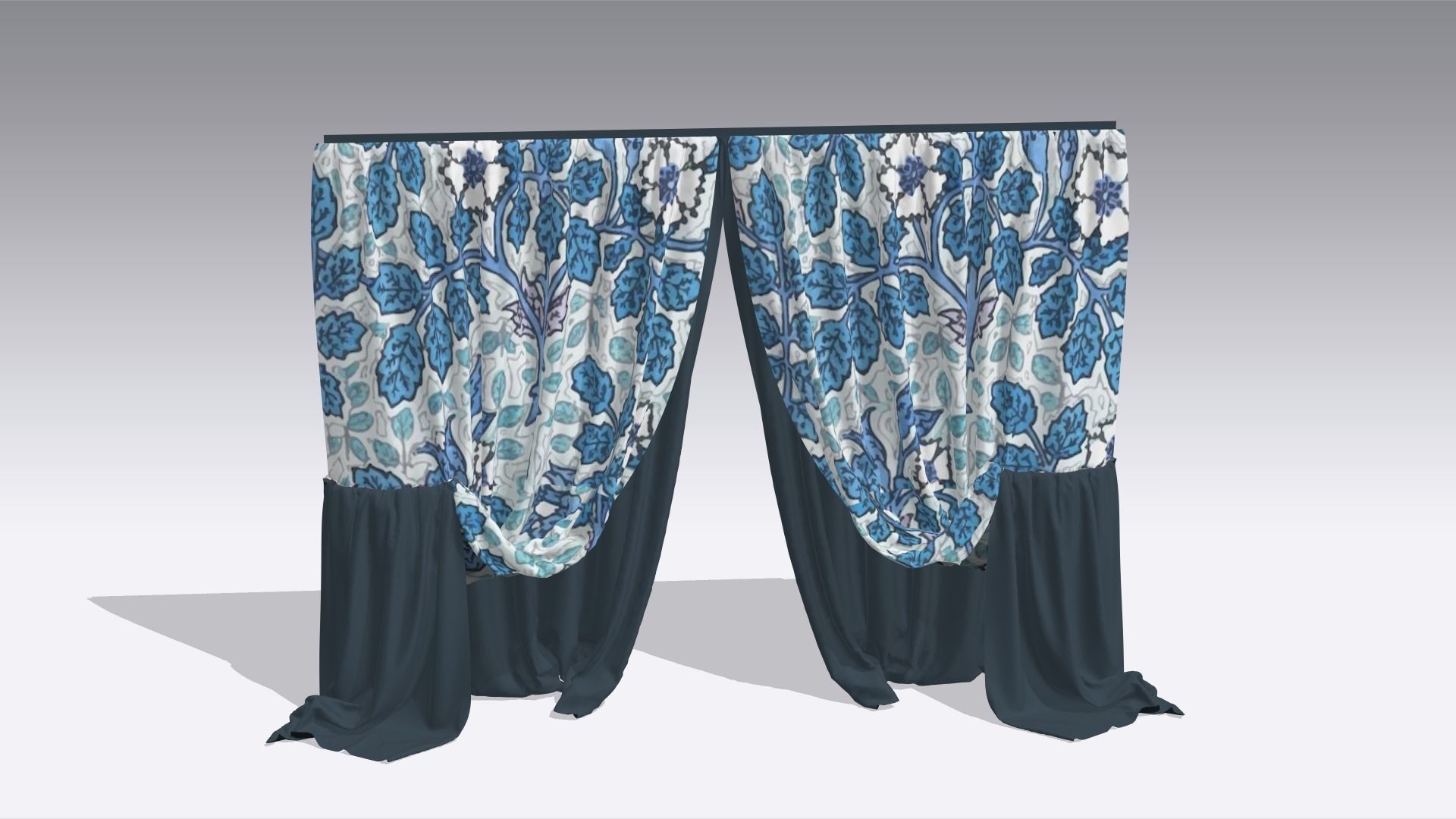 Curtain Low-poly 3D model_3