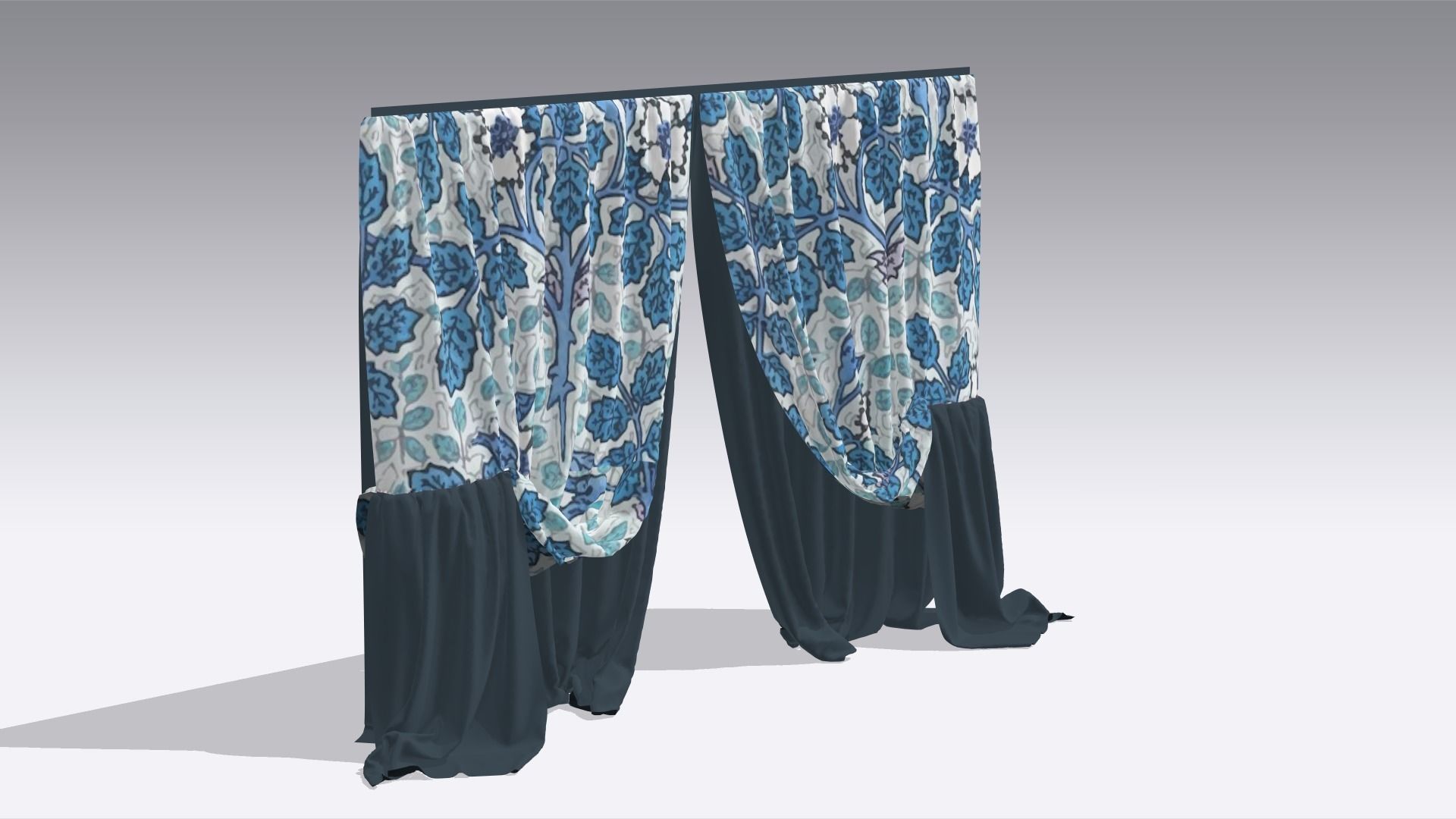 Curtain Low-poly 3D model_4