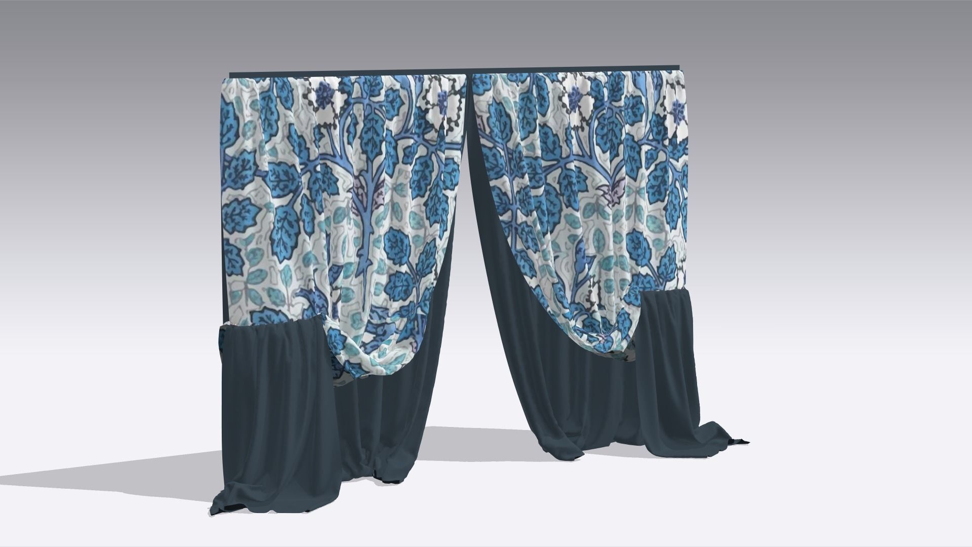 Curtain Low-poly 3D model_2