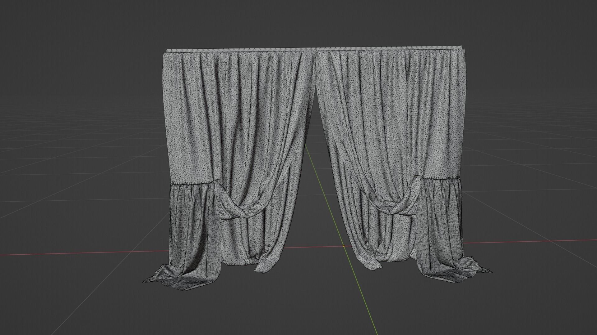 Curtain Low-poly 3D model_8