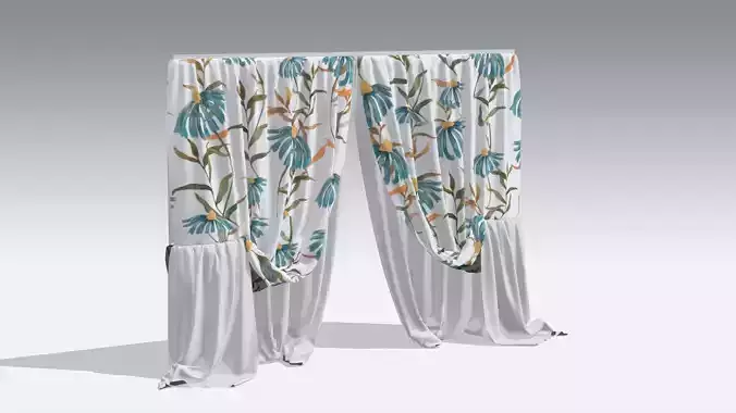 Curtain Low-poly 3D model