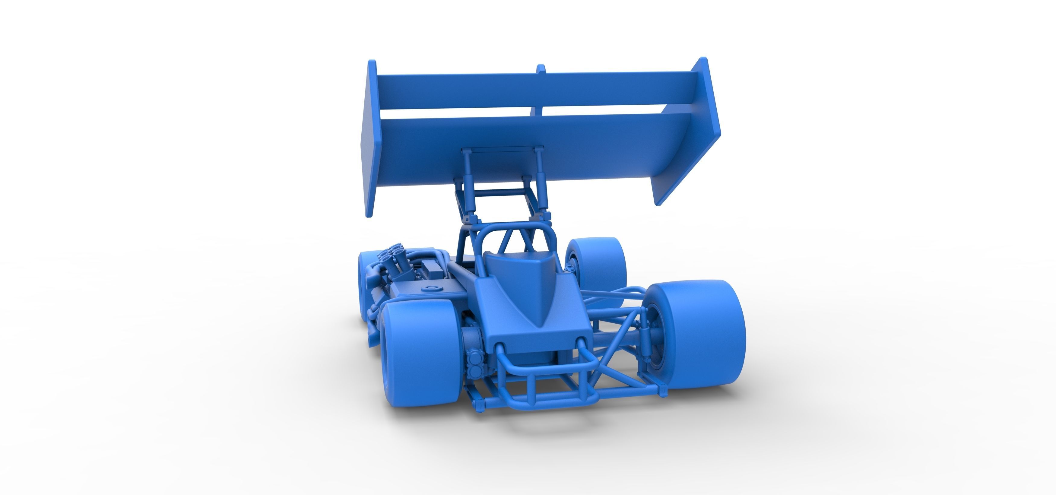 Supermodified front engine Winged race car V2 Scale 1 to 25 3D print model_41