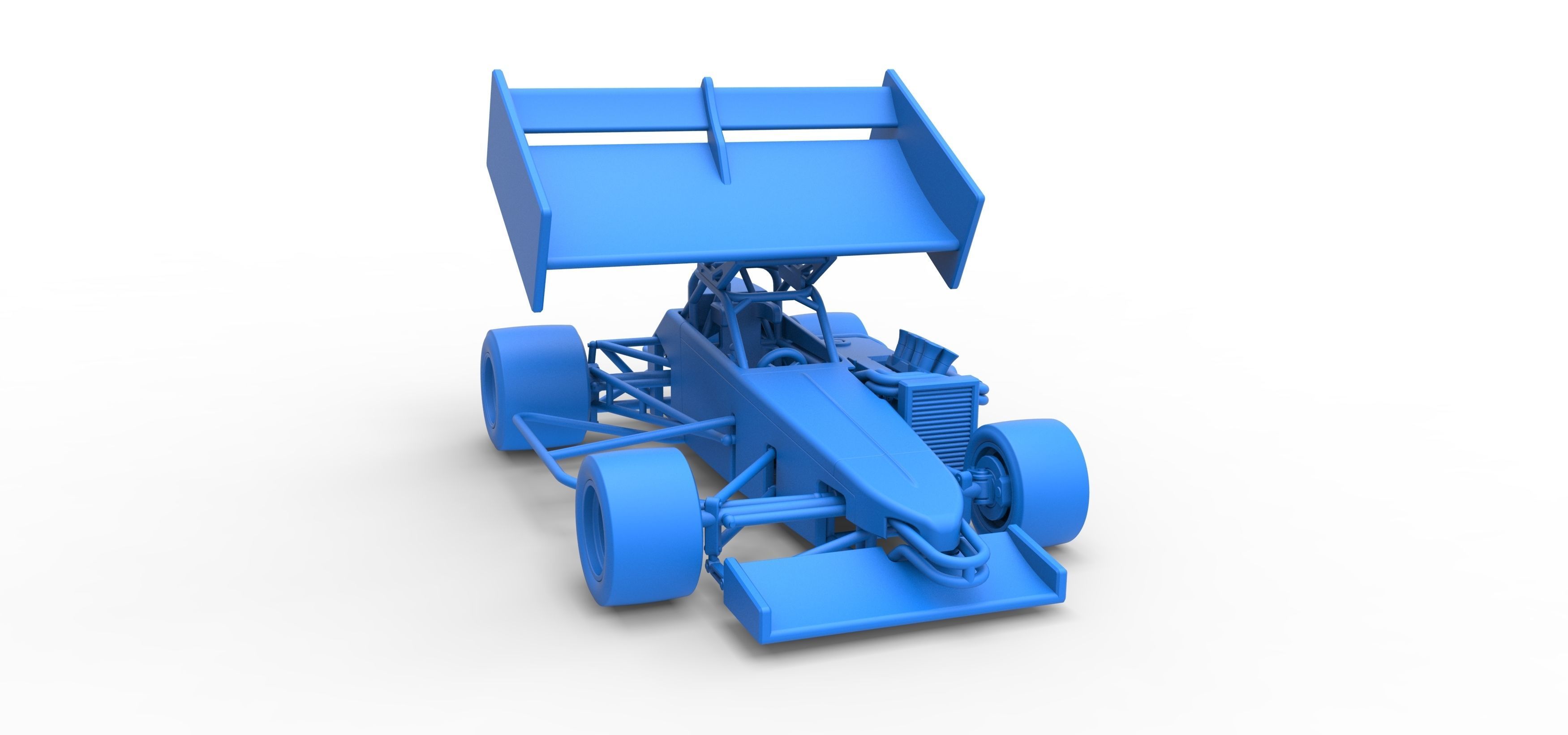 Supermodified front engine Winged race car V2 Scale 1 to 25 3D print model_53