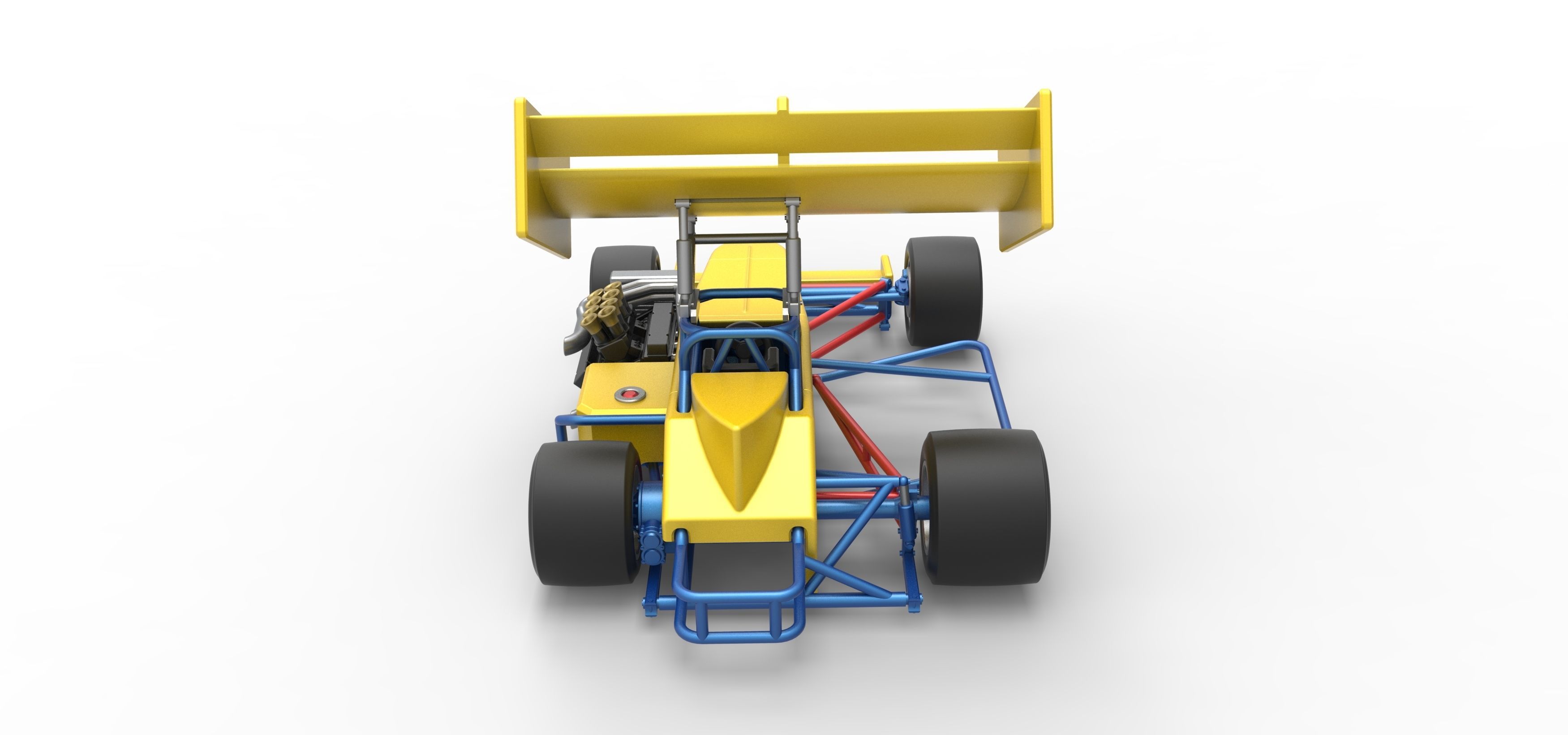 Supermodified front engine Winged race car V2 Scale 1 to 25 3D print model_17