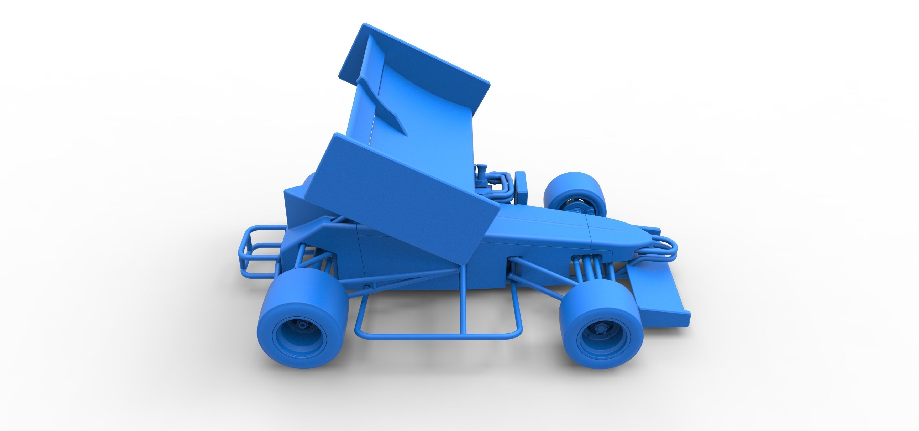 Supermodified front engine Winged race car V2 Scale 1 to 25 3D print model_50
