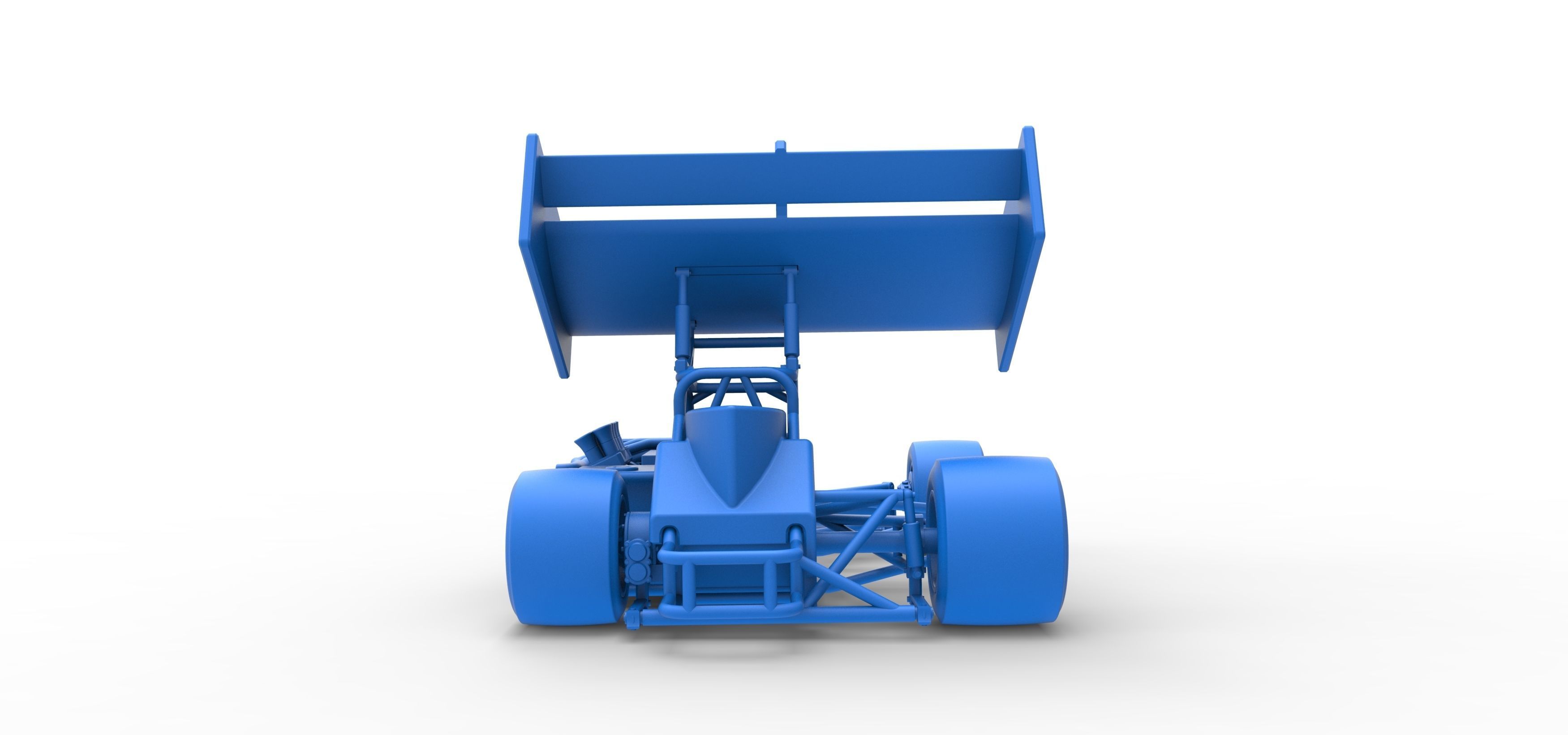 Supermodified front engine Winged race car V2 Scale 1 to 25 3D print model_43