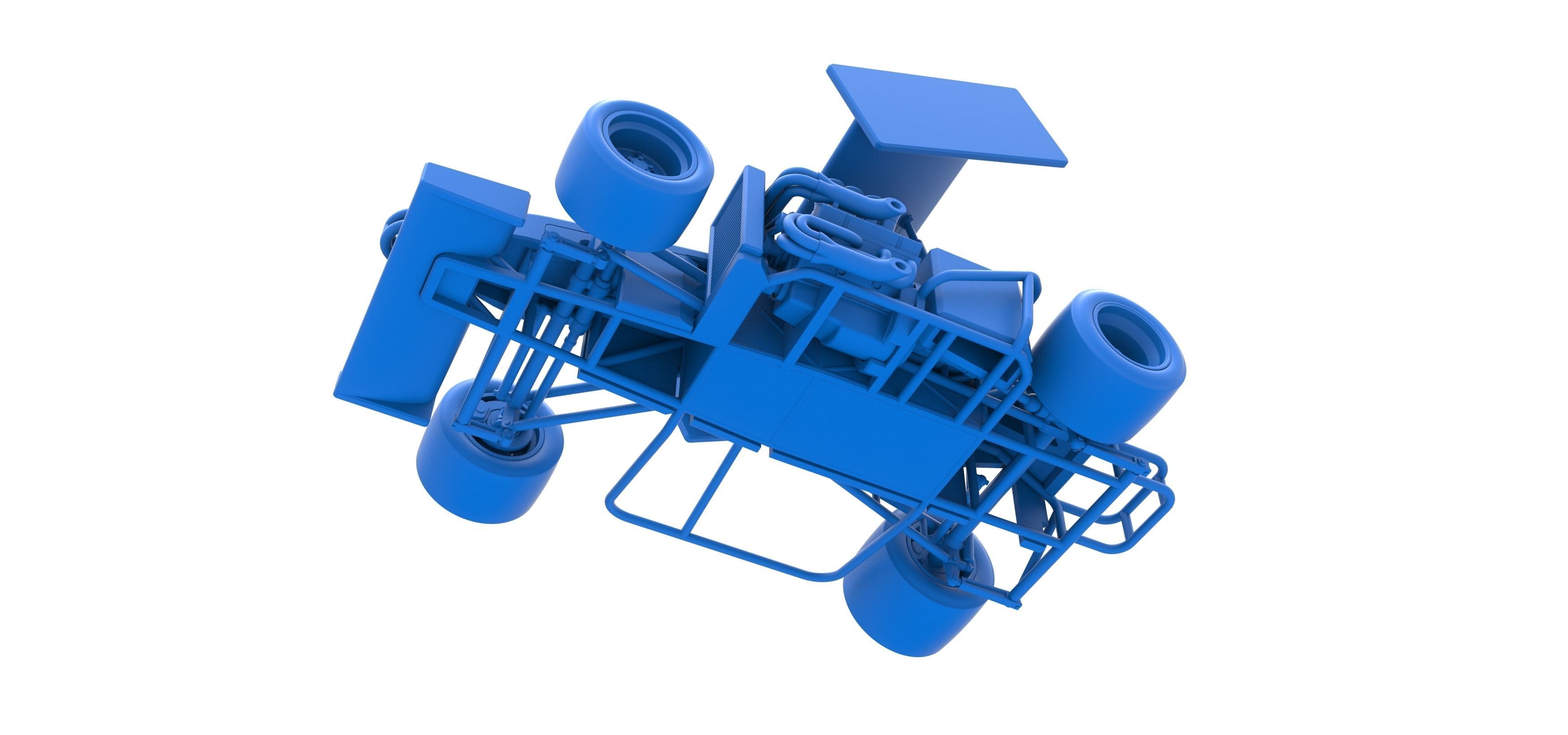 Supermodified front engine Winged race car V2 Scale 1 to 25 3D print model_30