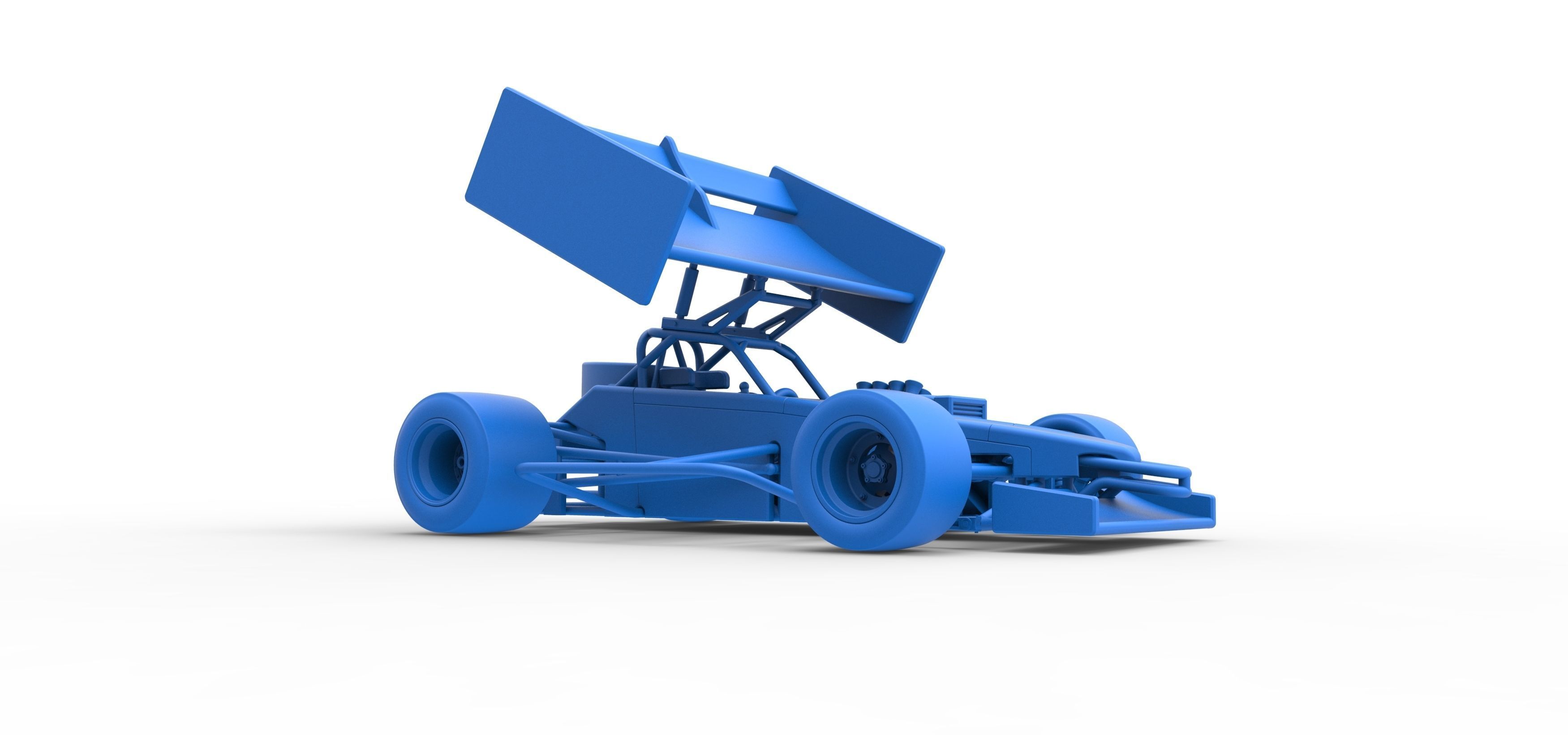 Supermodified front engine Winged race car V2 Scale 1 to 25 3D print model_52
