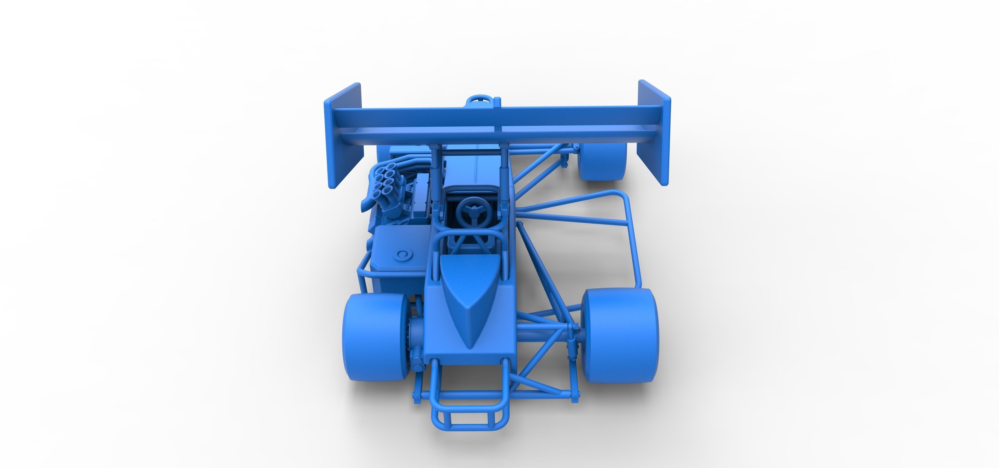 Supermodified front engine Winged race car V2 Scale 1 to 25 3D print model_44
