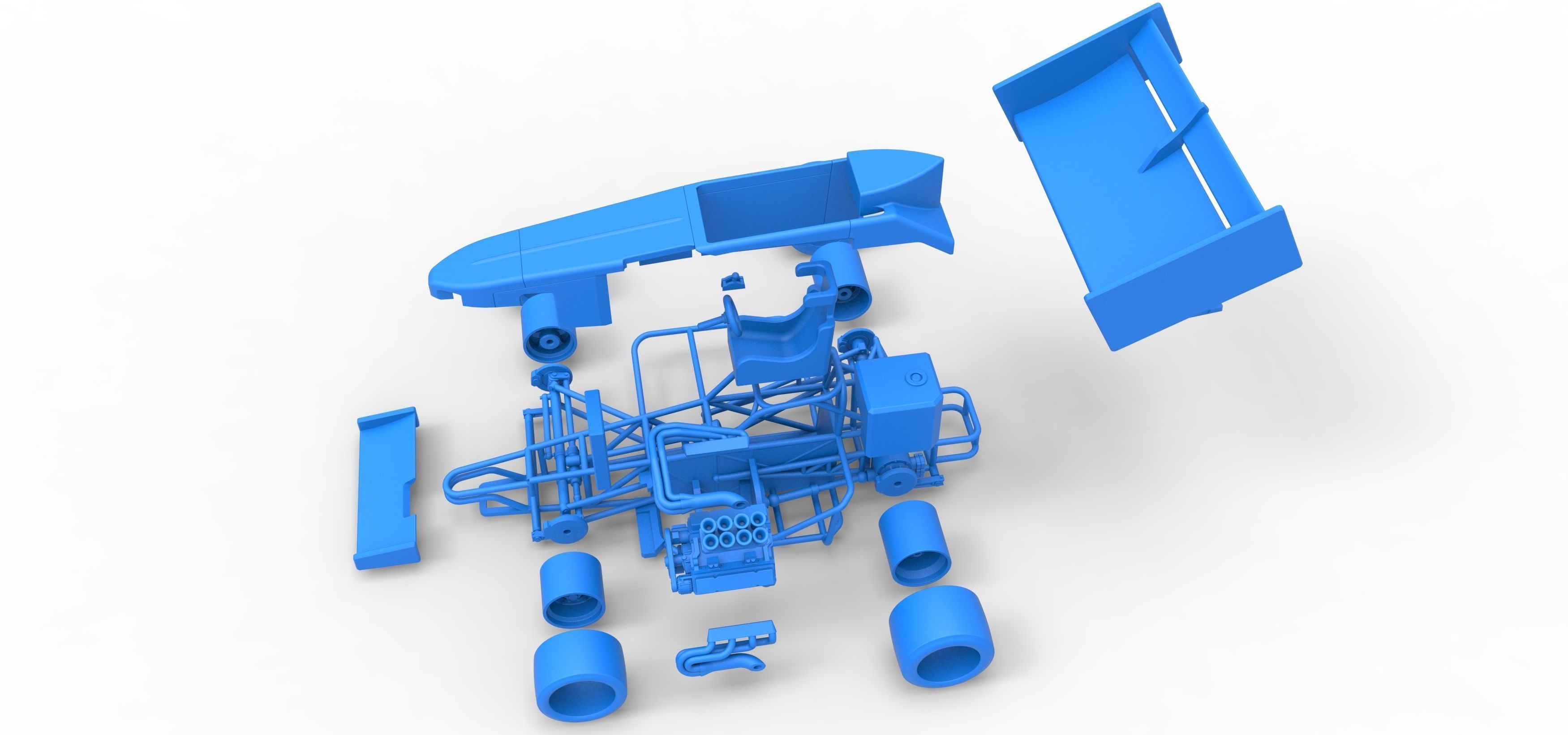 Supermodified front engine Winged race car V2 Scale 1 to 25 3D print model_56